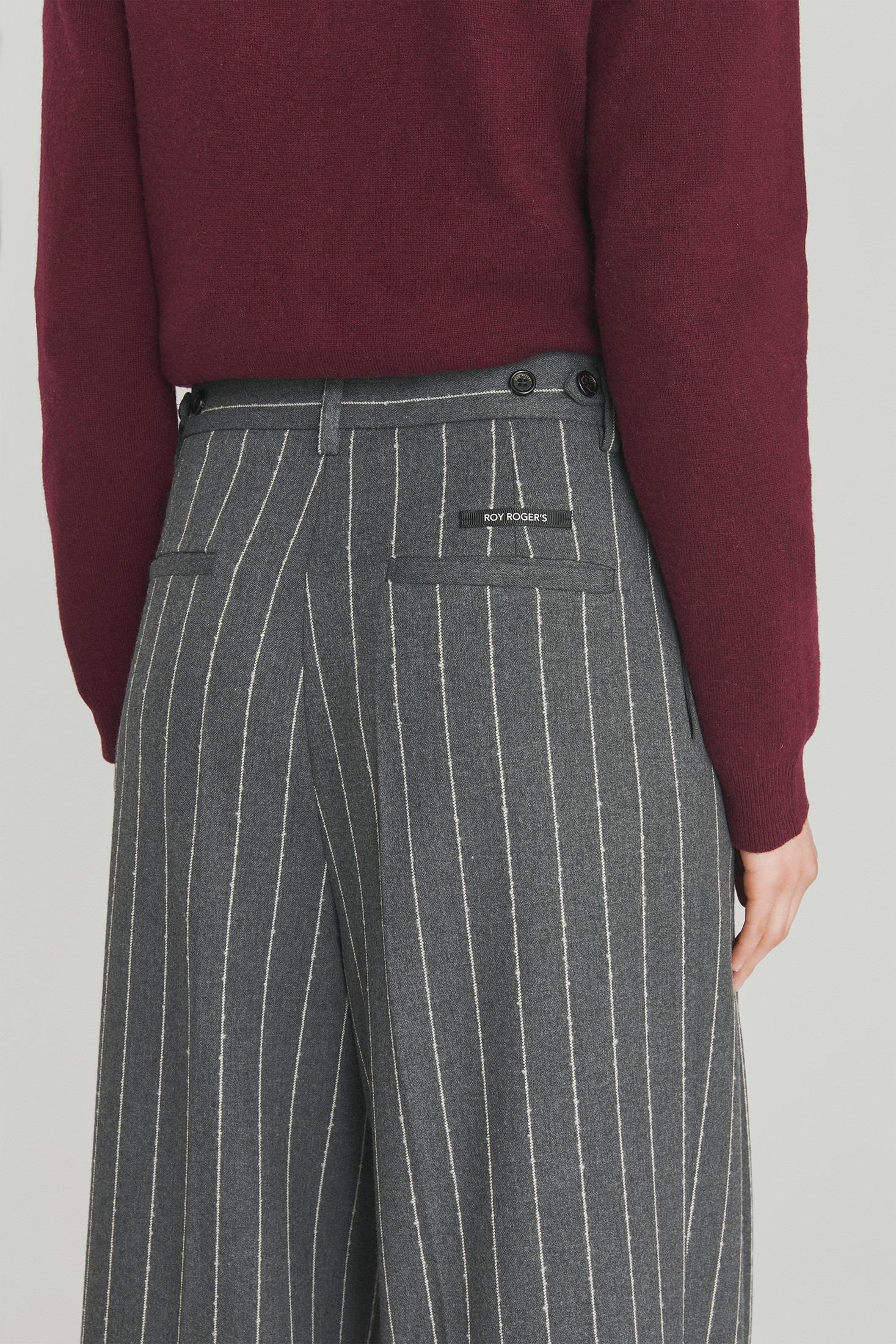 PANTALONE PLEAT GESSATO IN TWILL RND90208CN53XXXX C0094 ROY ROGER'S 