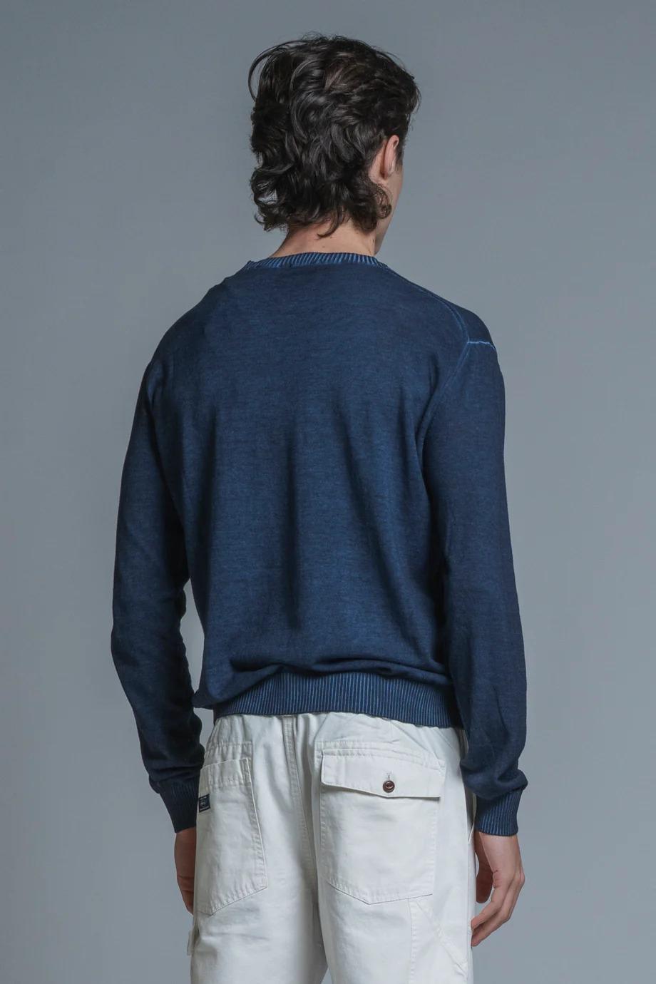 BUCK SWEATER IN COTTON COLD DYED NAVY IM26SSMM-BUCK-CTN C01 IMPURE 