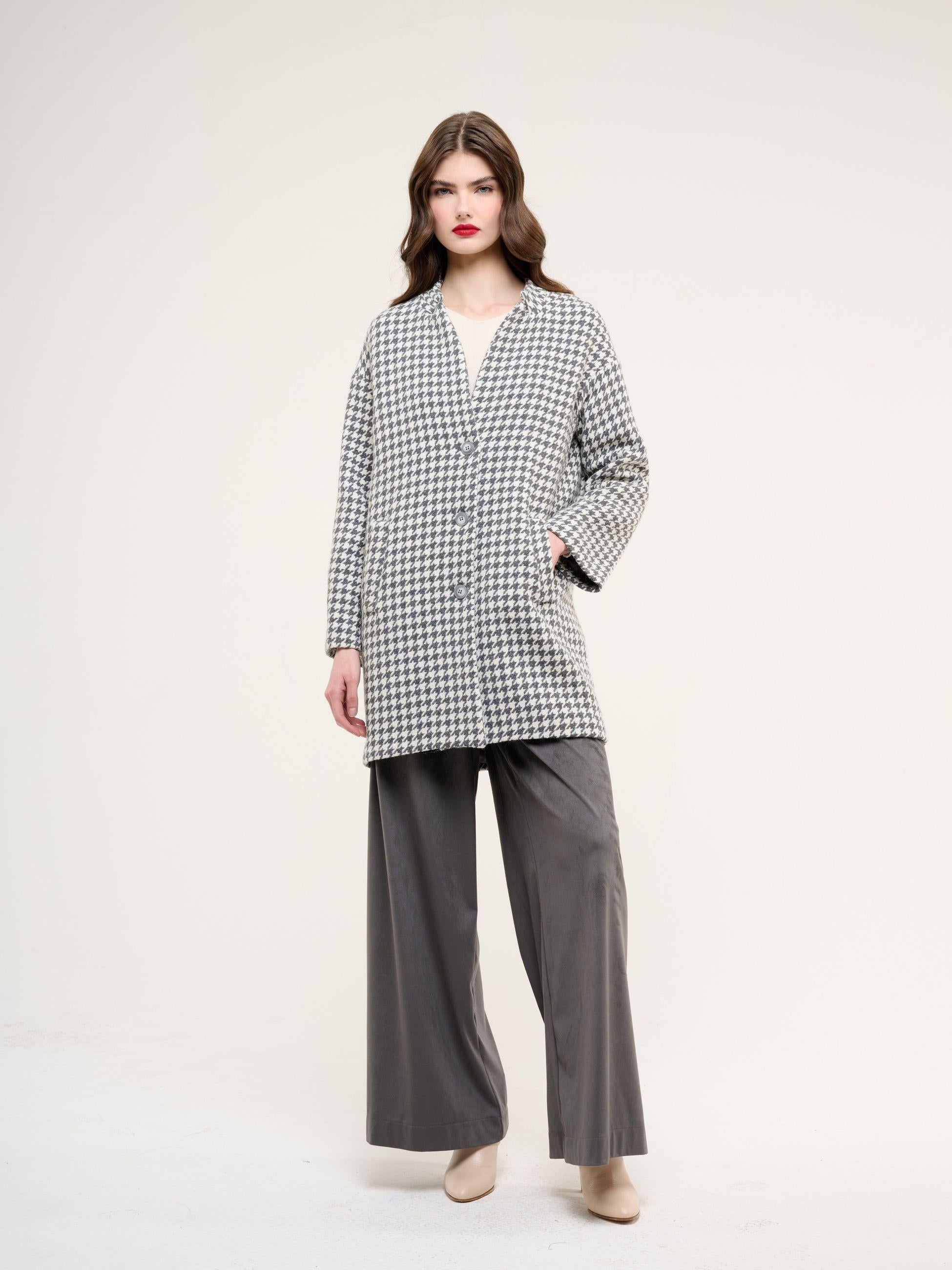 Croché cappotto piedpoule ANTRACITE CR09407 462 CROCHE 