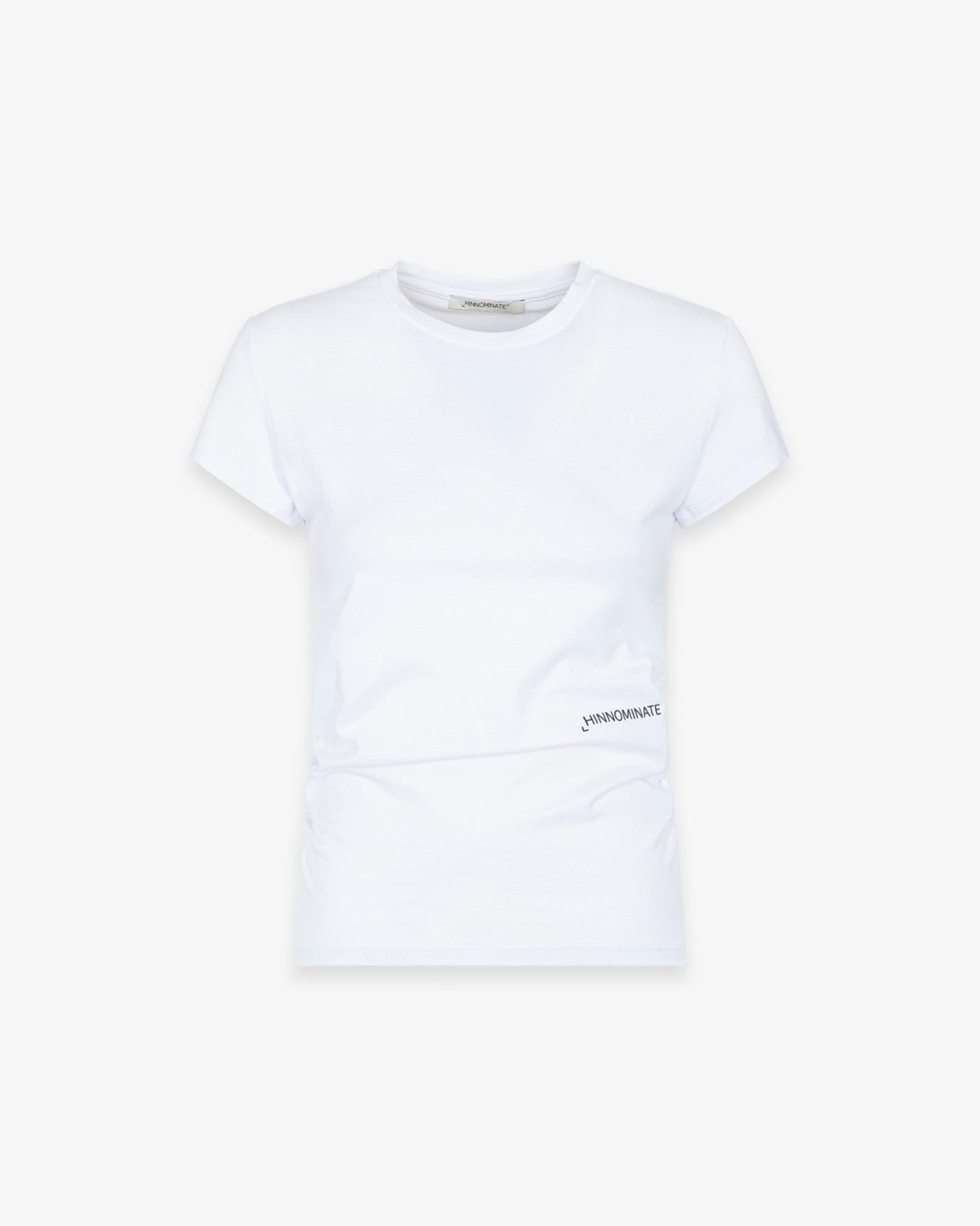 T-Shirt In Bielastico Con Fianchi Arricciati  Bianco Ottico HINNOMINATE HMABW02479-PTTS0059 BI11 HINNOMINATE 