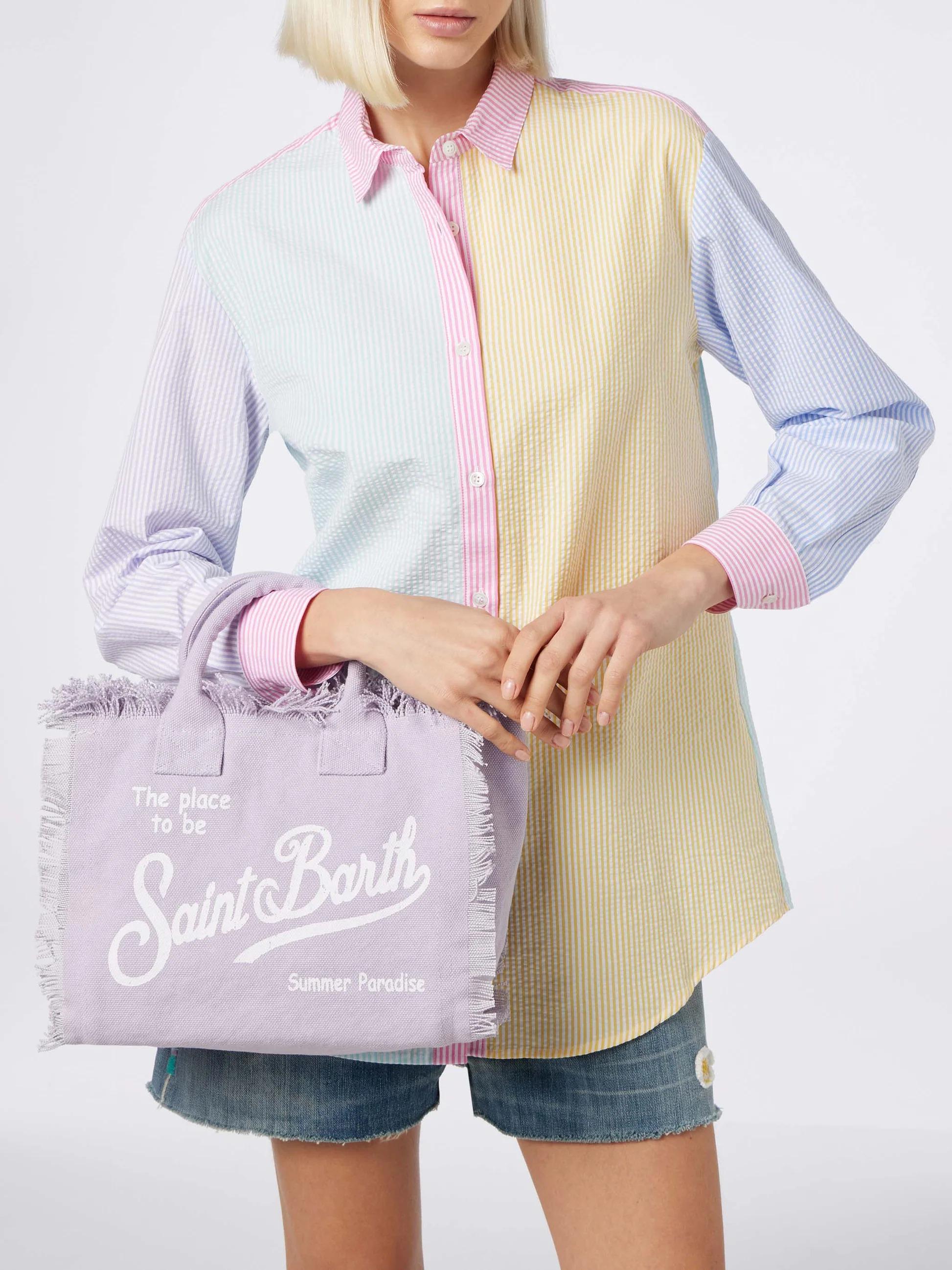 Borsa Colette in canvas di cotone lilla COL0001 02562L MC2 SAINT BARTH 