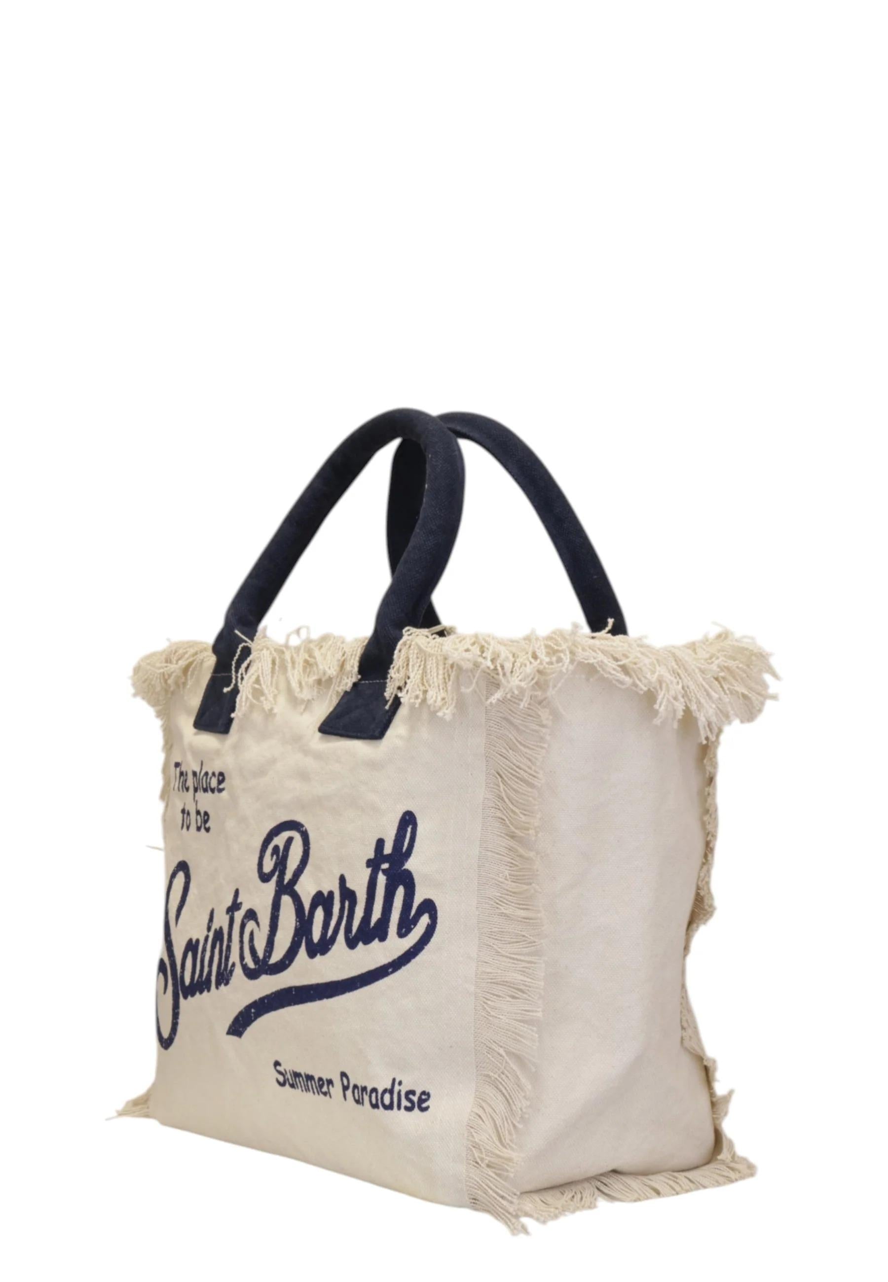 Borsa a spalla Vanity in canvas di cotone Bianco sporco VANI001 02564L MC2 SAINT BARTH 