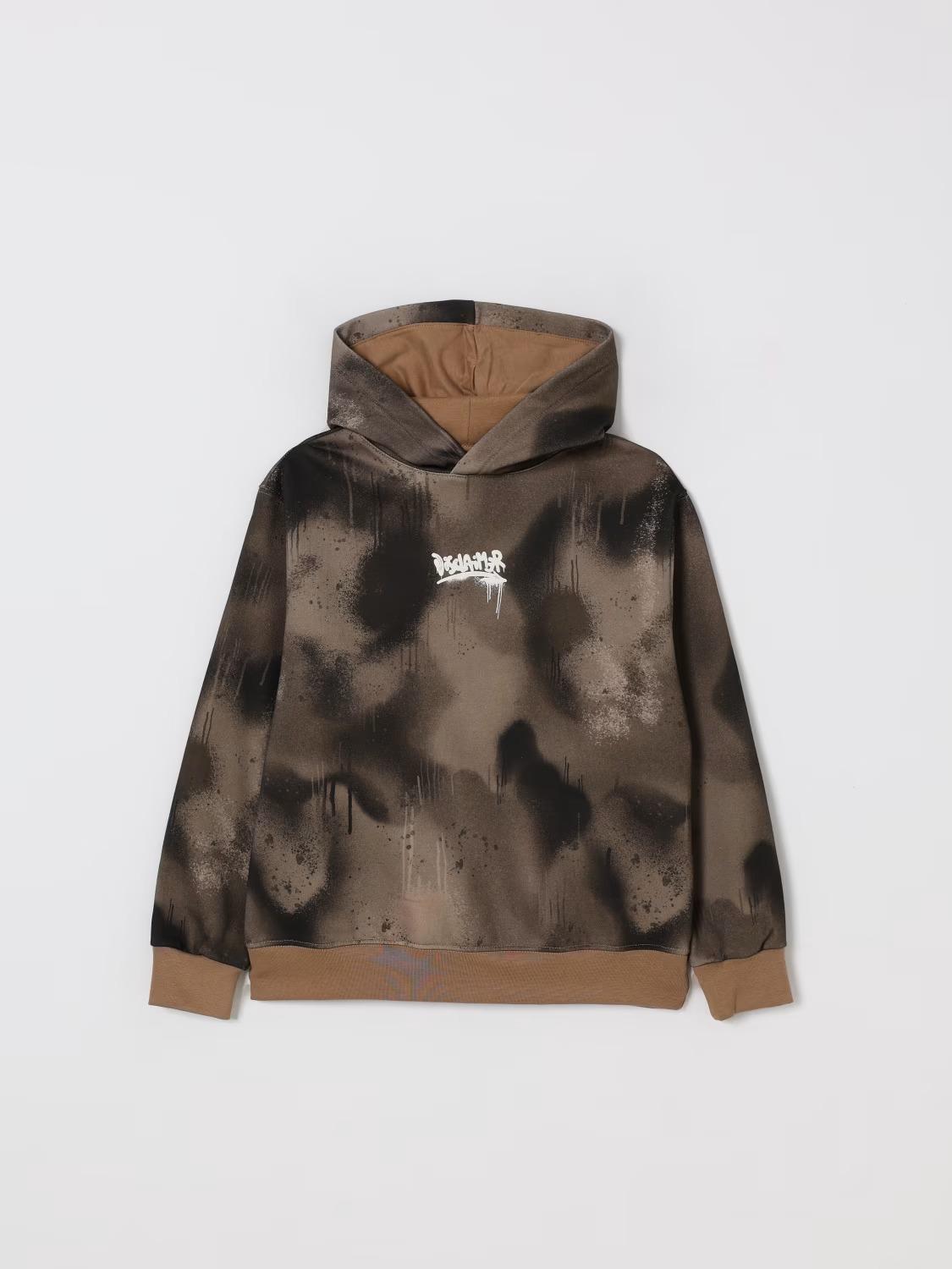 Felpa bambino disclaimer con cappuccio stampa allover BROWN CAMOUFLAGE 25IDK58633 BROWN CAMOUFLAGE DISCLAIMER 