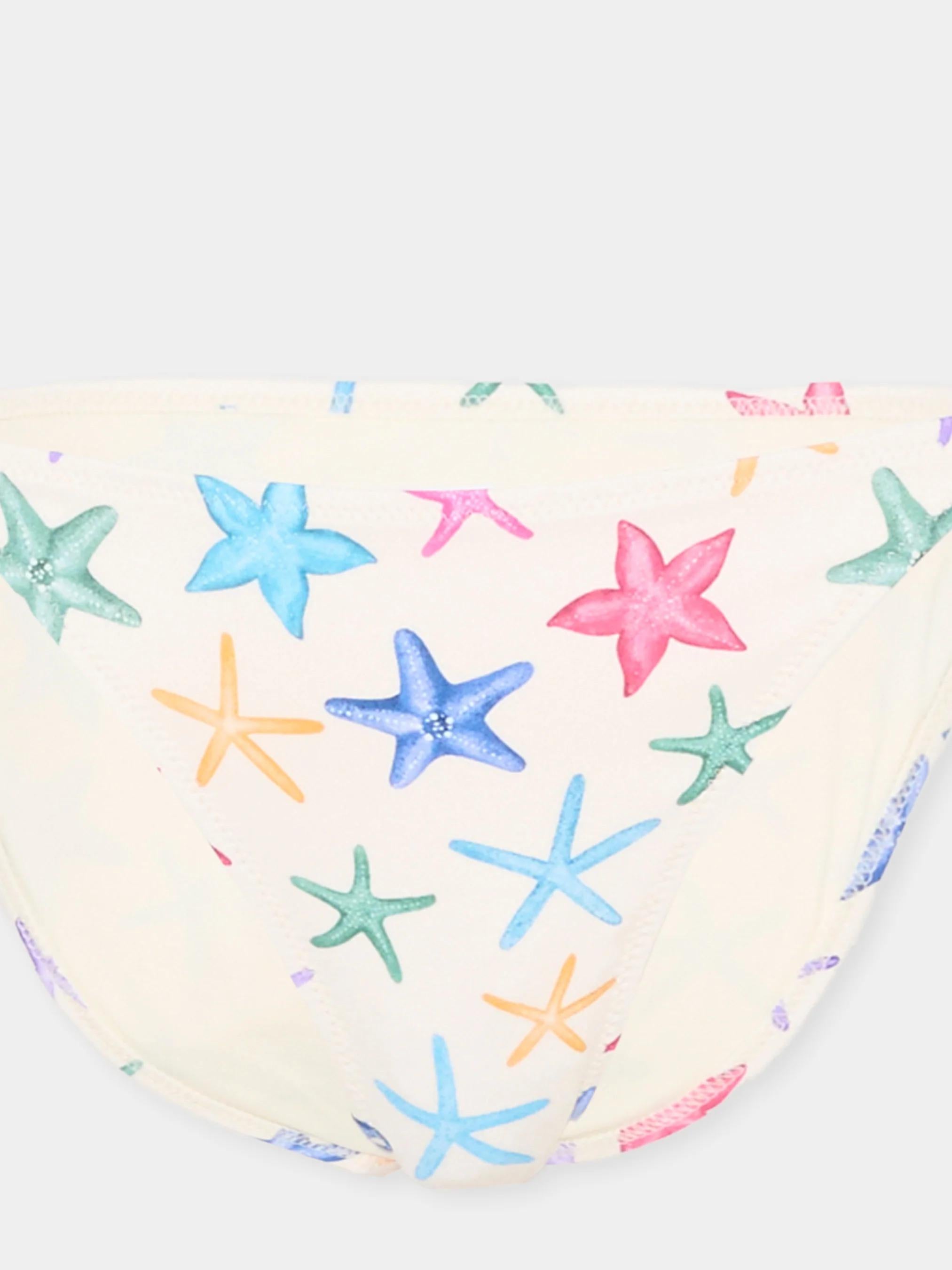 Mc2 Saint Barth<BR/>Slip e bikini multicolor Paloma JR per bambina con stelle marine PALO002 00578L MC2 SAINT BARTH 