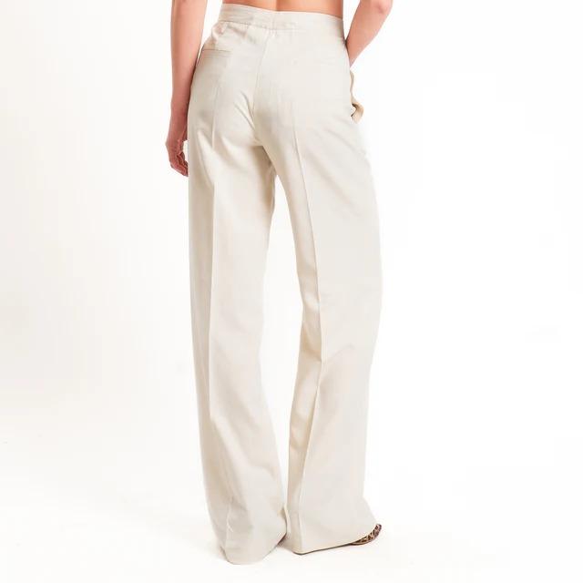 Vicolo-Pantalone wide leg misto lino - beige TAB1624 BEIGE VICOLO 