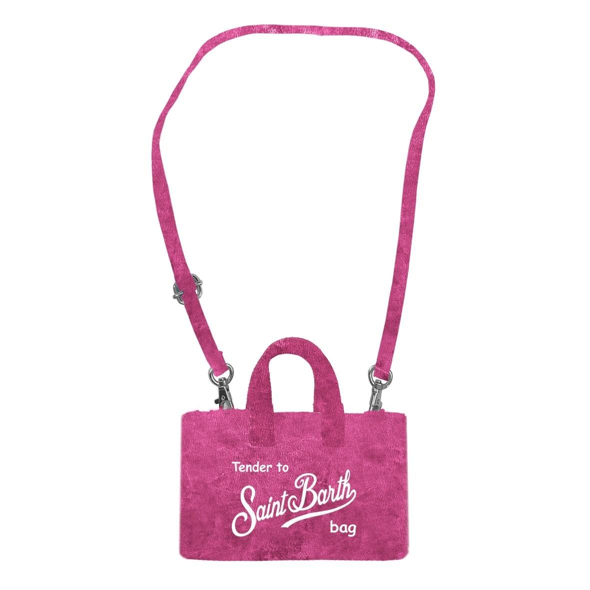 Mini borsa porta telefono Phone Bag Velvet in velluto fucsia PHONE 008 01649I MC2 SAINT BARTH 