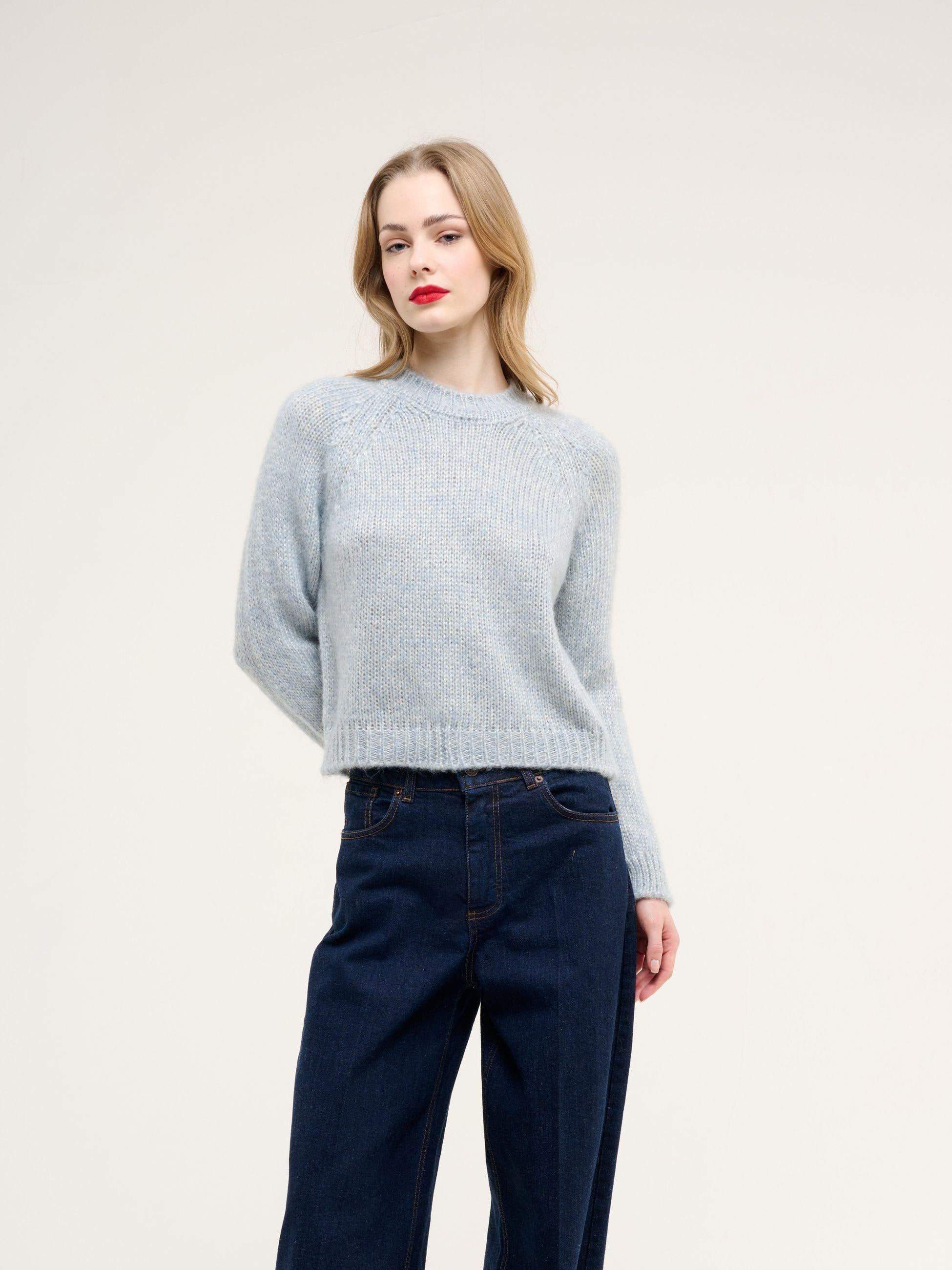 Croché maglia girocollo lux CELESTE CR09343 284 CROCHE 