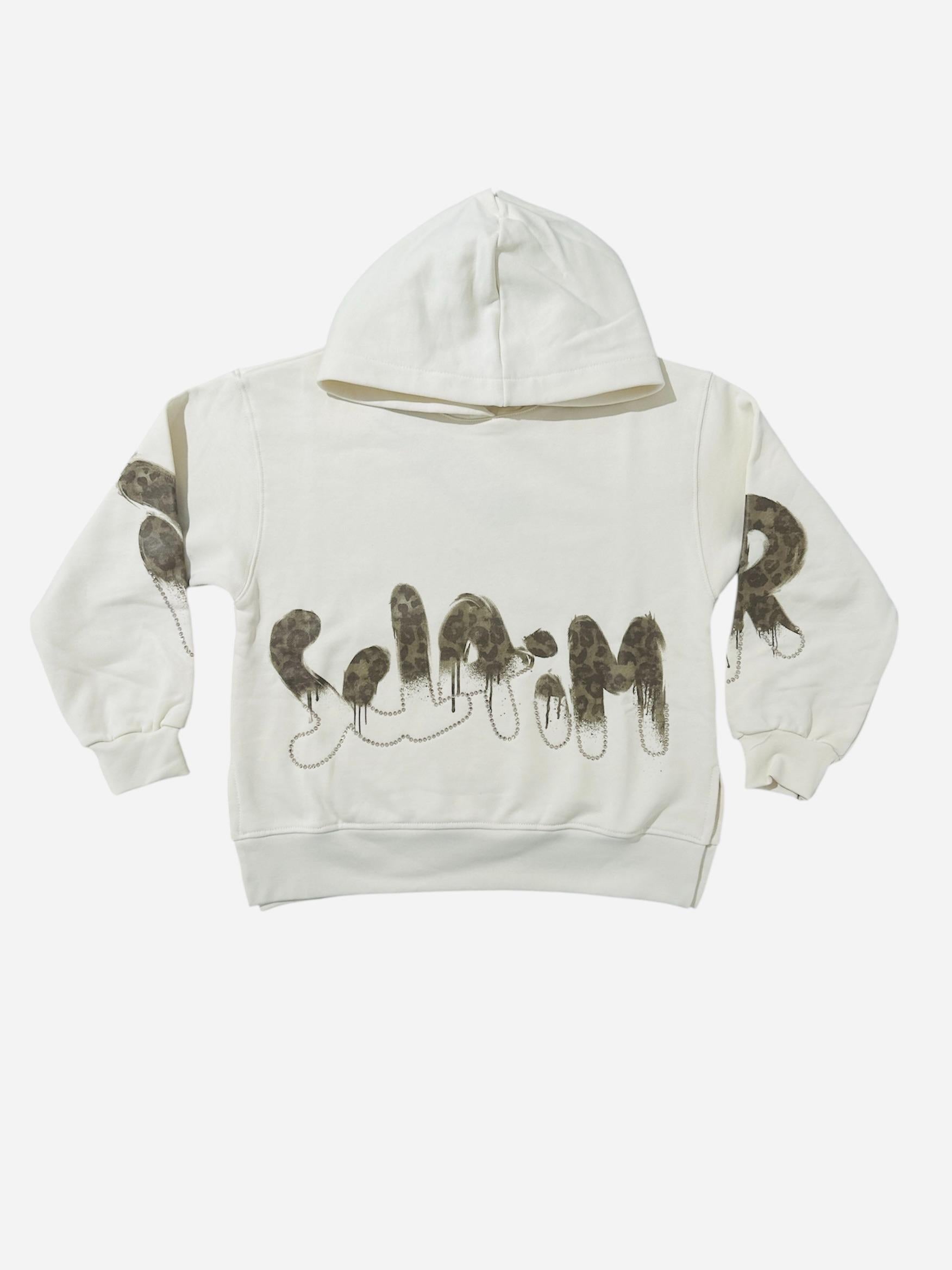 Felpa over bambina disclaimer con cappuccio LATTE 25IDK58744 LATTE DISCLAIMER 