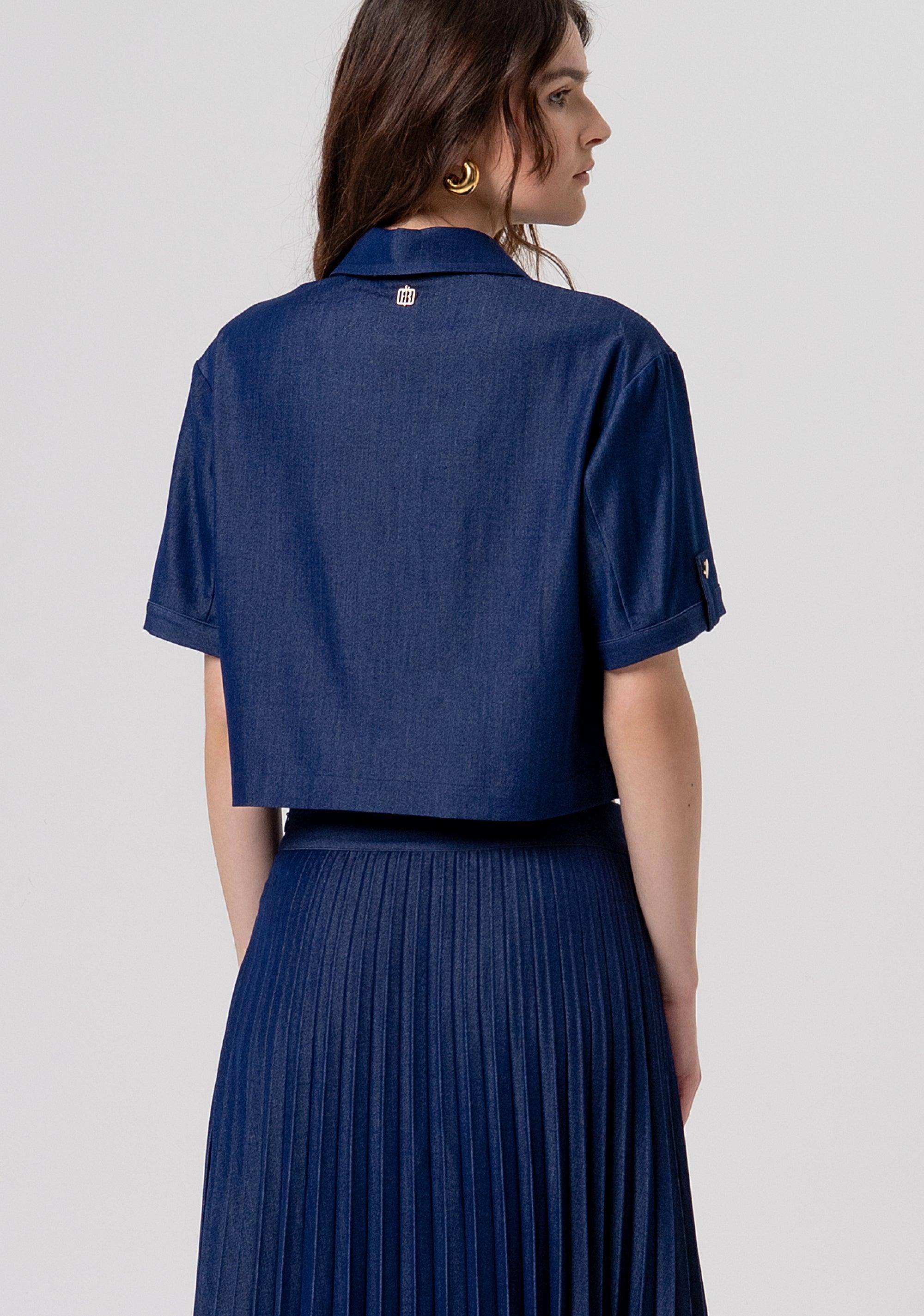 Polo regular con bottoni metallici DARKBLUE FR26ST1015D47001 117 FRACOMINA 