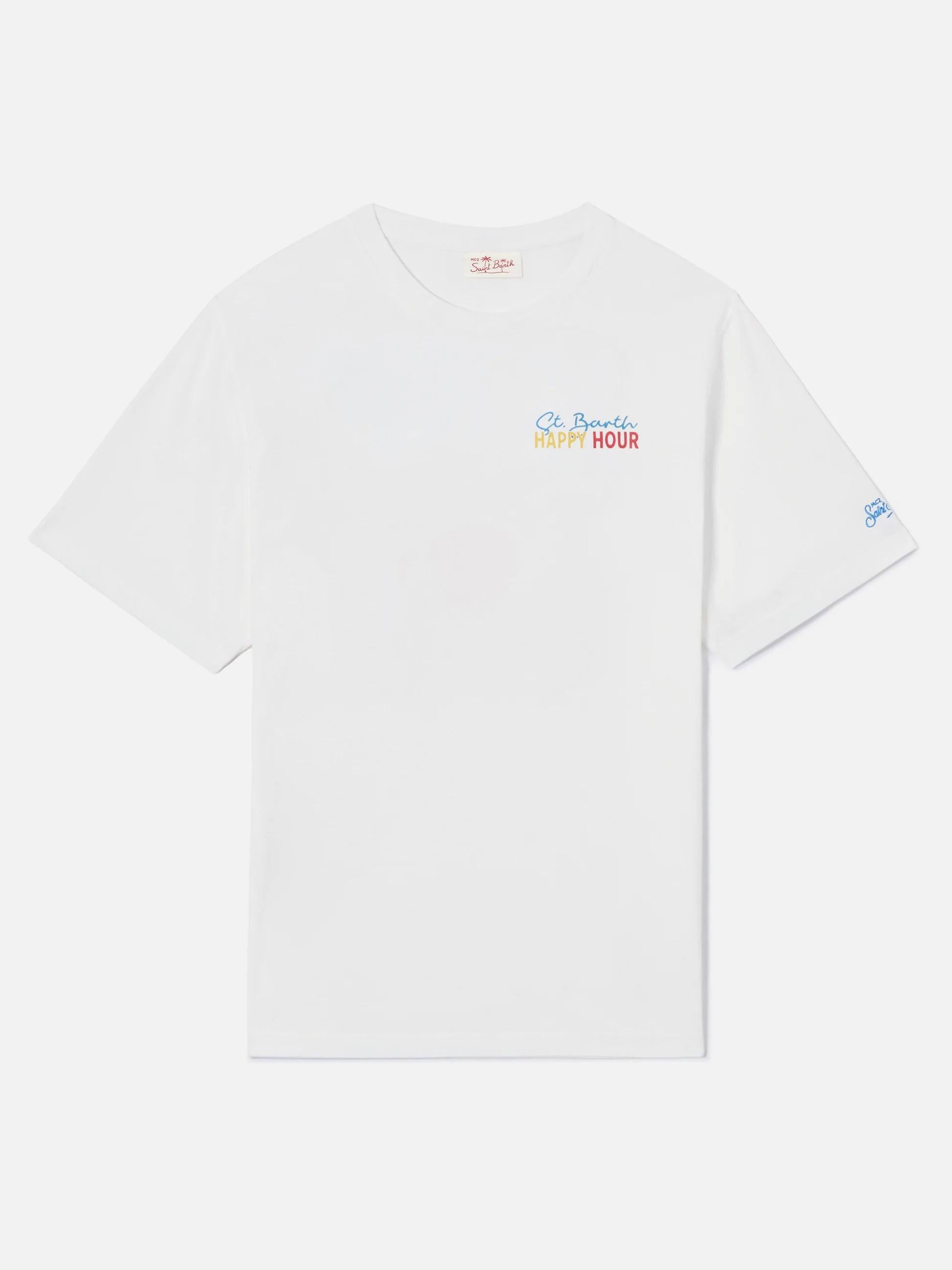 T-shirt Delmar con stampa St. Barth Happy Hour e maxi grafica sul retro DLR0001 04312L MC2 SAINT BARTH 