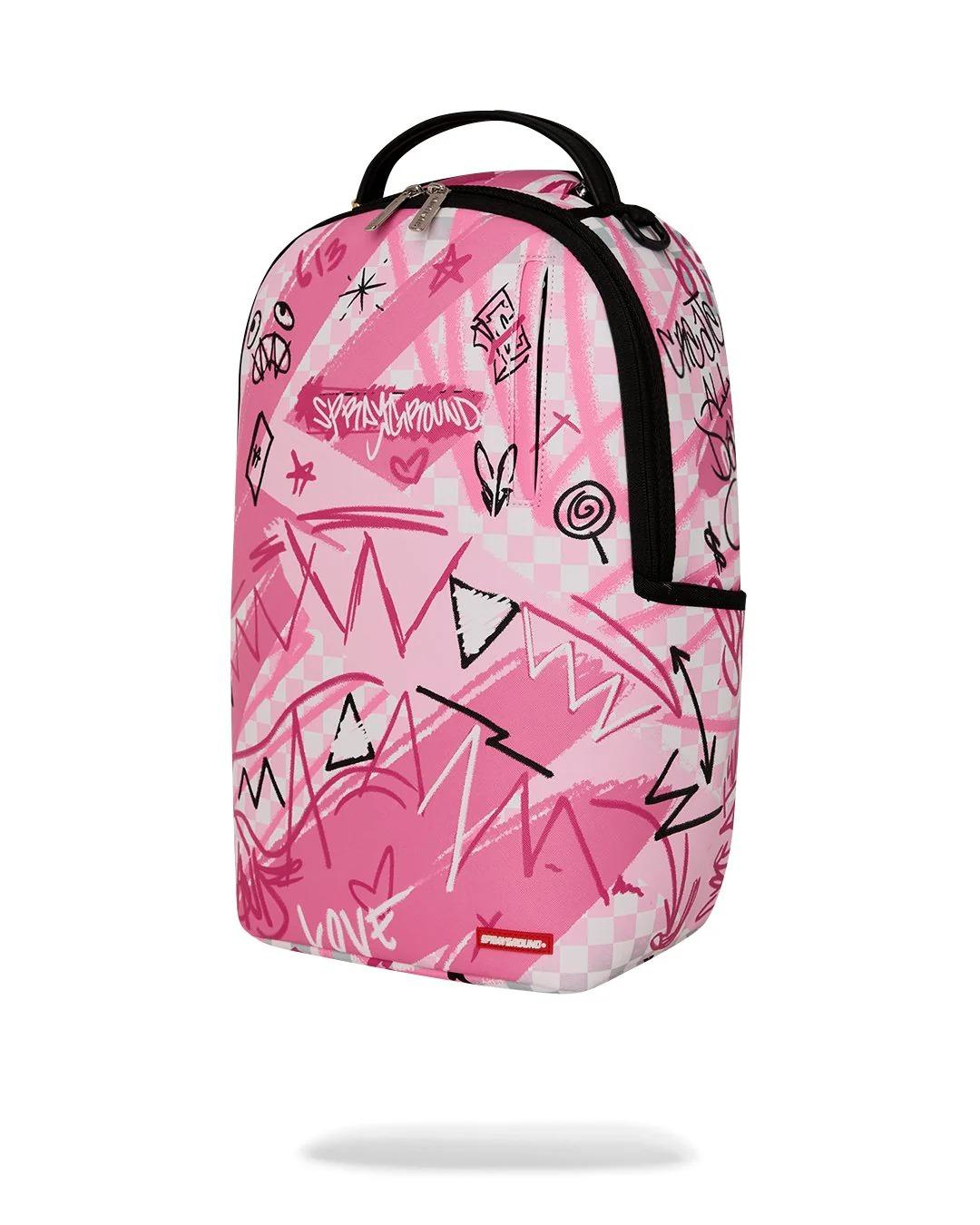 ZAINO SPRAYGROUND DLXSV ROSA A QUADRI FUMO 910B8672NSZ PINK SPRAYGROUND 