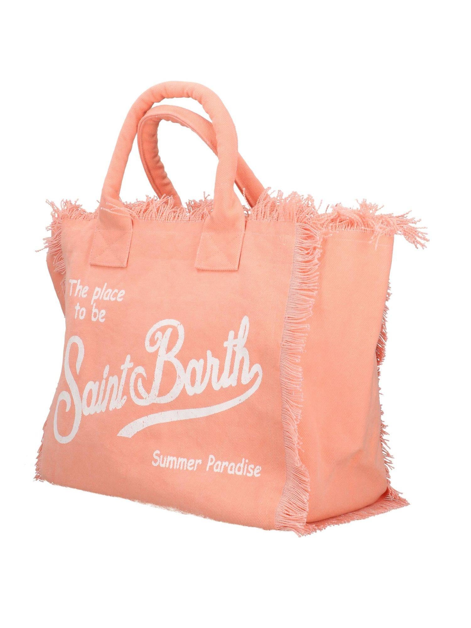 Borsa a spalla Vanity in canvas di cotone Pesca VANI001 00425L MC2 SAINT BARTH 