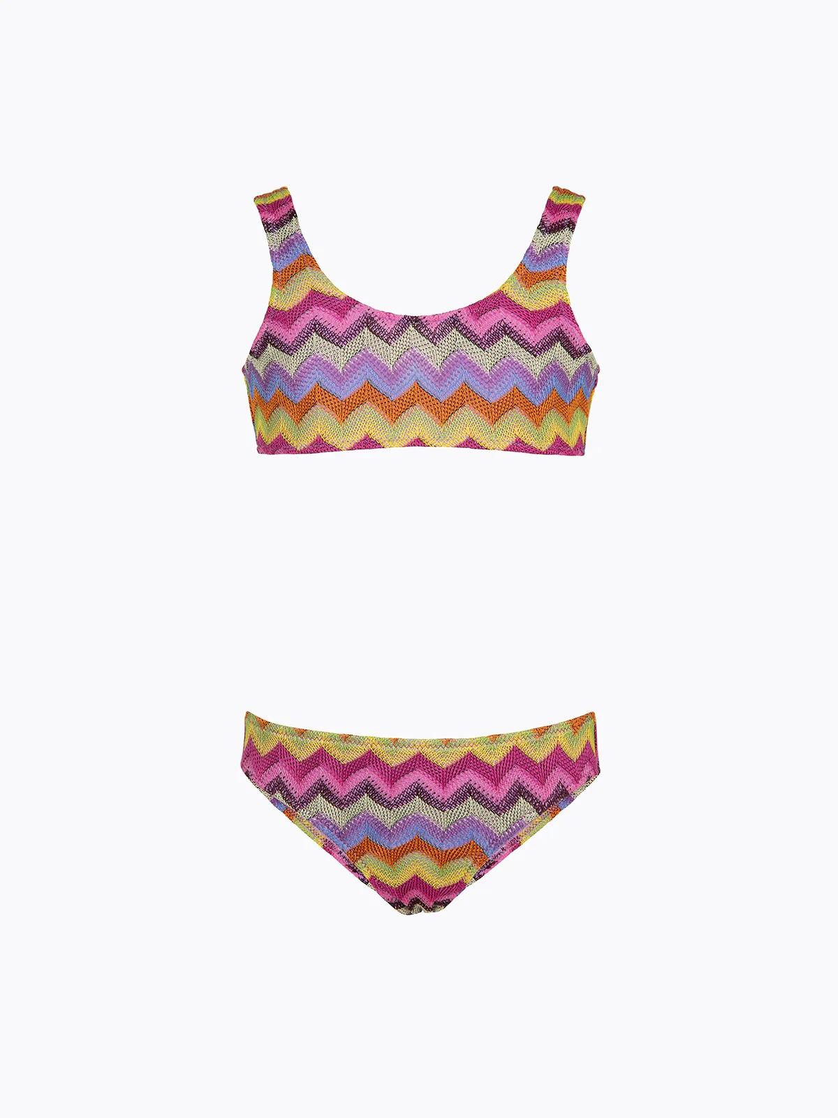 Bikini Bambina F**K Top con Slip Fisso Multicolor SG0611-MC FJ26-SG0611 MC F**K 