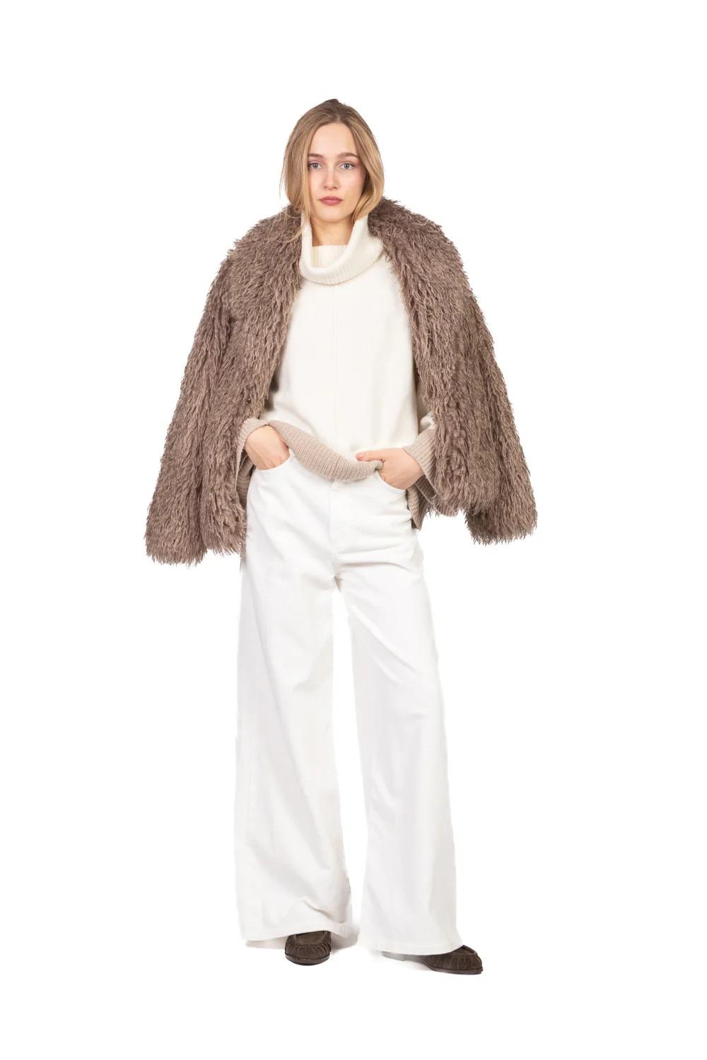 Vicolo - Maglia collo alto profilo contrasto Art. 55245F panna 55245F PANNA VICOLO 