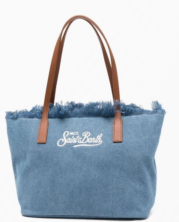 Borsa donna MC2 Saint Barth City BAG Fringe DENIM EMB  JEANS CBMF001 01759L MC2 SAINT BARTH 