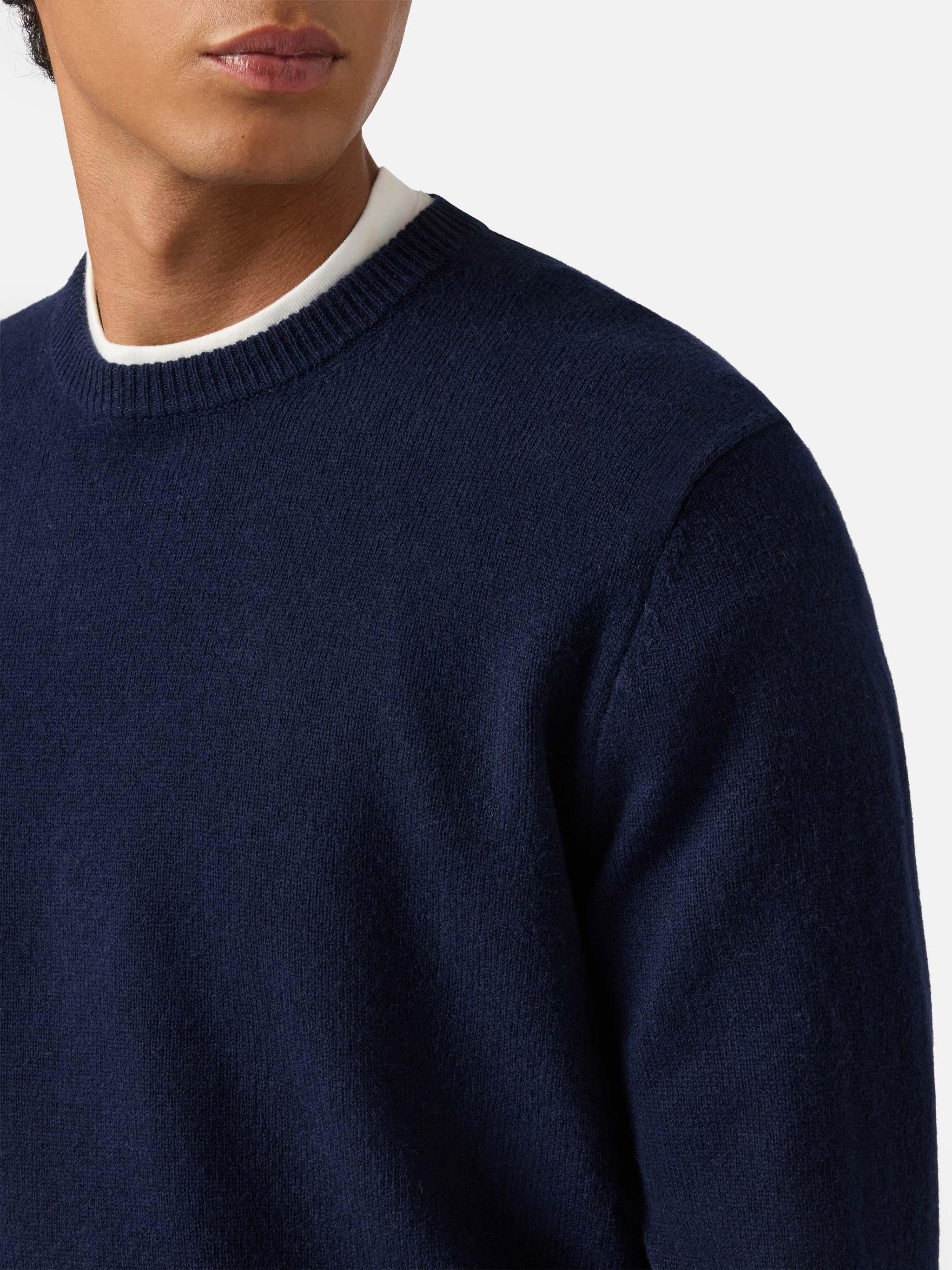 Maglione Regent in lambswool blu notte REGE011 00063I MC2 SAINT BARTH 