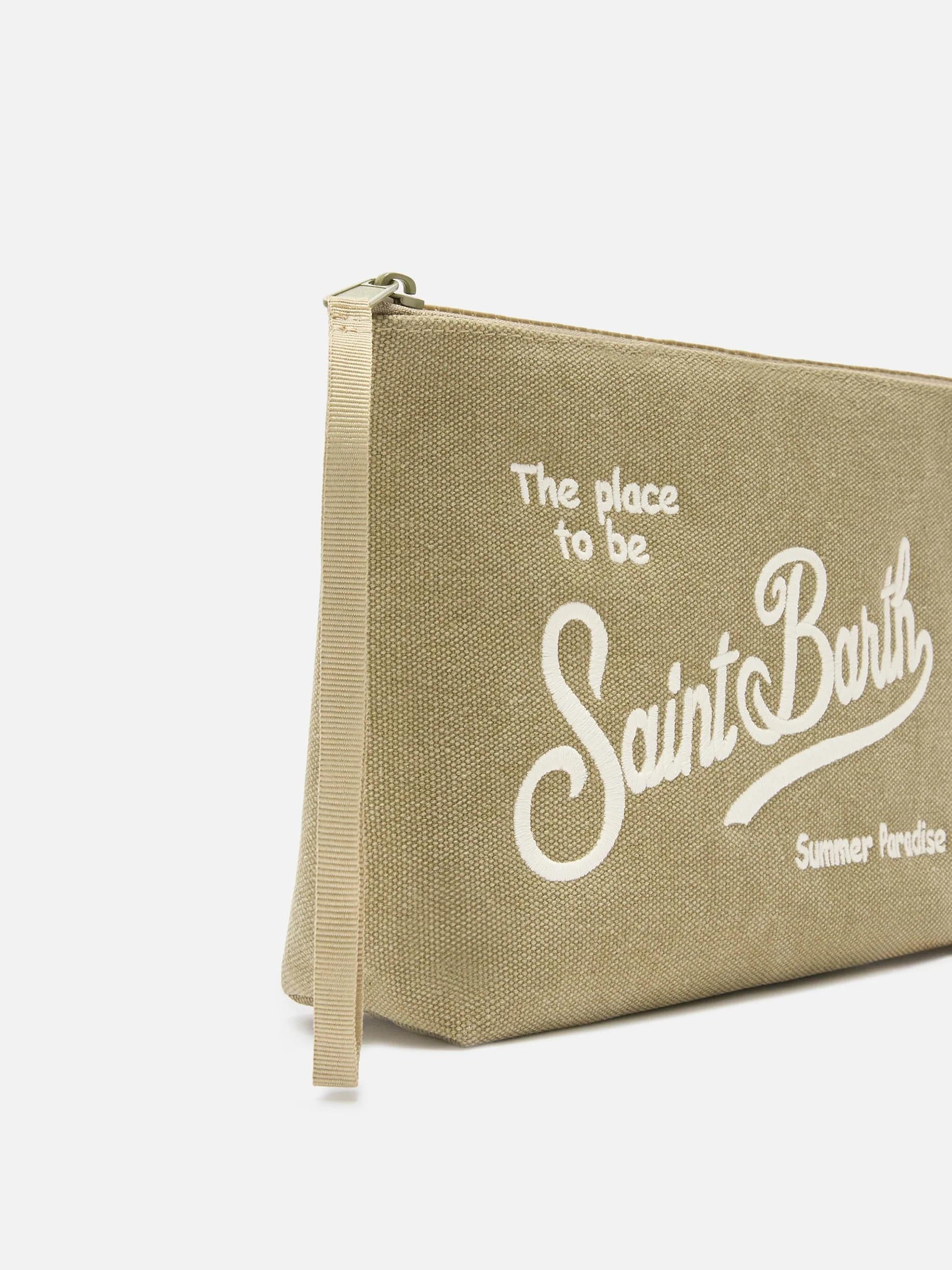 Aline Pochette in canvas BEIGE<BR/> ALI0047 00294L MC2 SAINT BARTH 