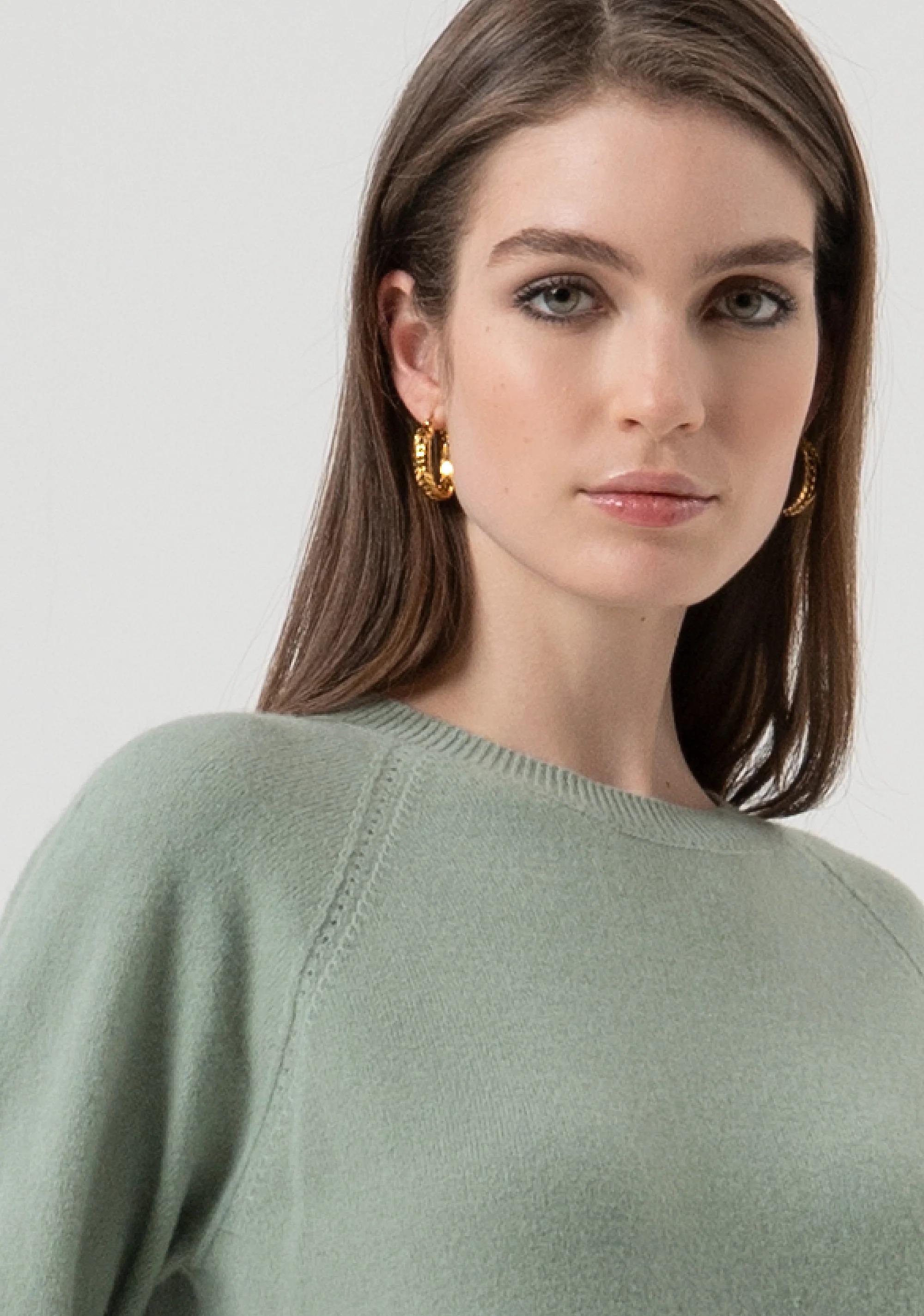 Fracomina Maglia regular in lana greentea FR25WT7012K47301 B08 FRACOMINA 