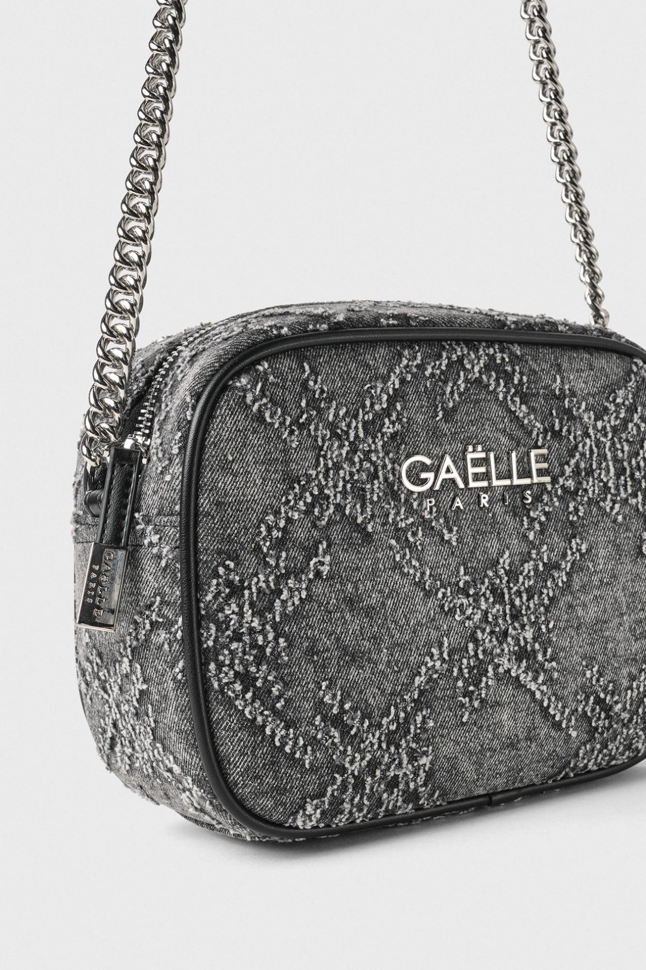 Mini Camera Bag Denim Sfrangiato  Nero - Gaëlle Paris GAACW02401-MTFI0002 NE01 GAELLE 