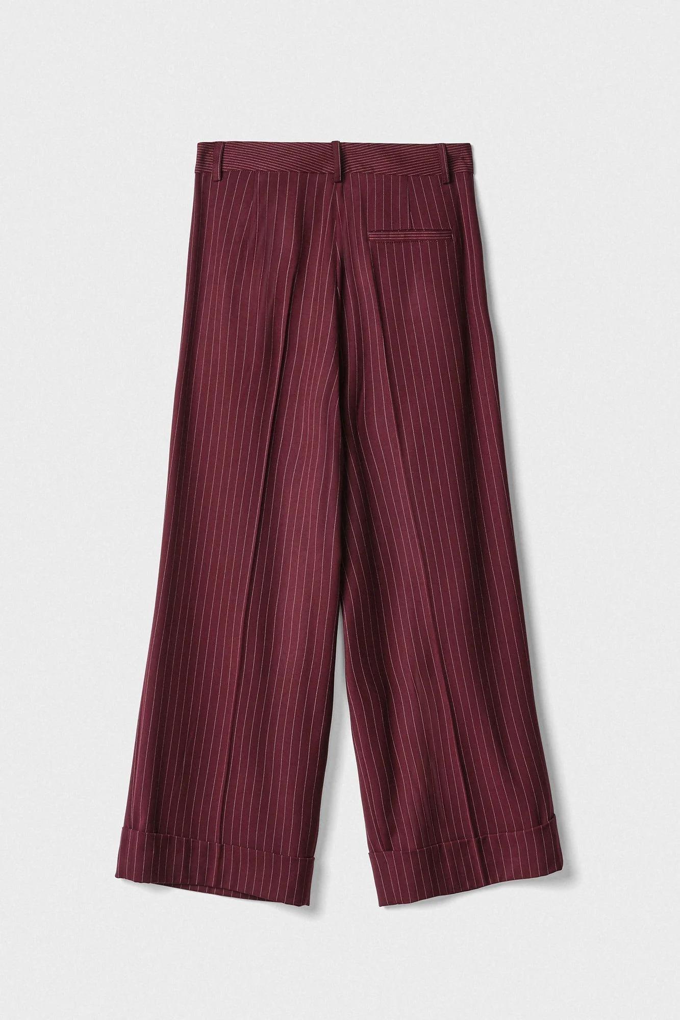 Pantalone gaelle gamba dtitta con pinces in vita gessato mosto GAABW06830-TMTS0139 RS31 GAELLE 