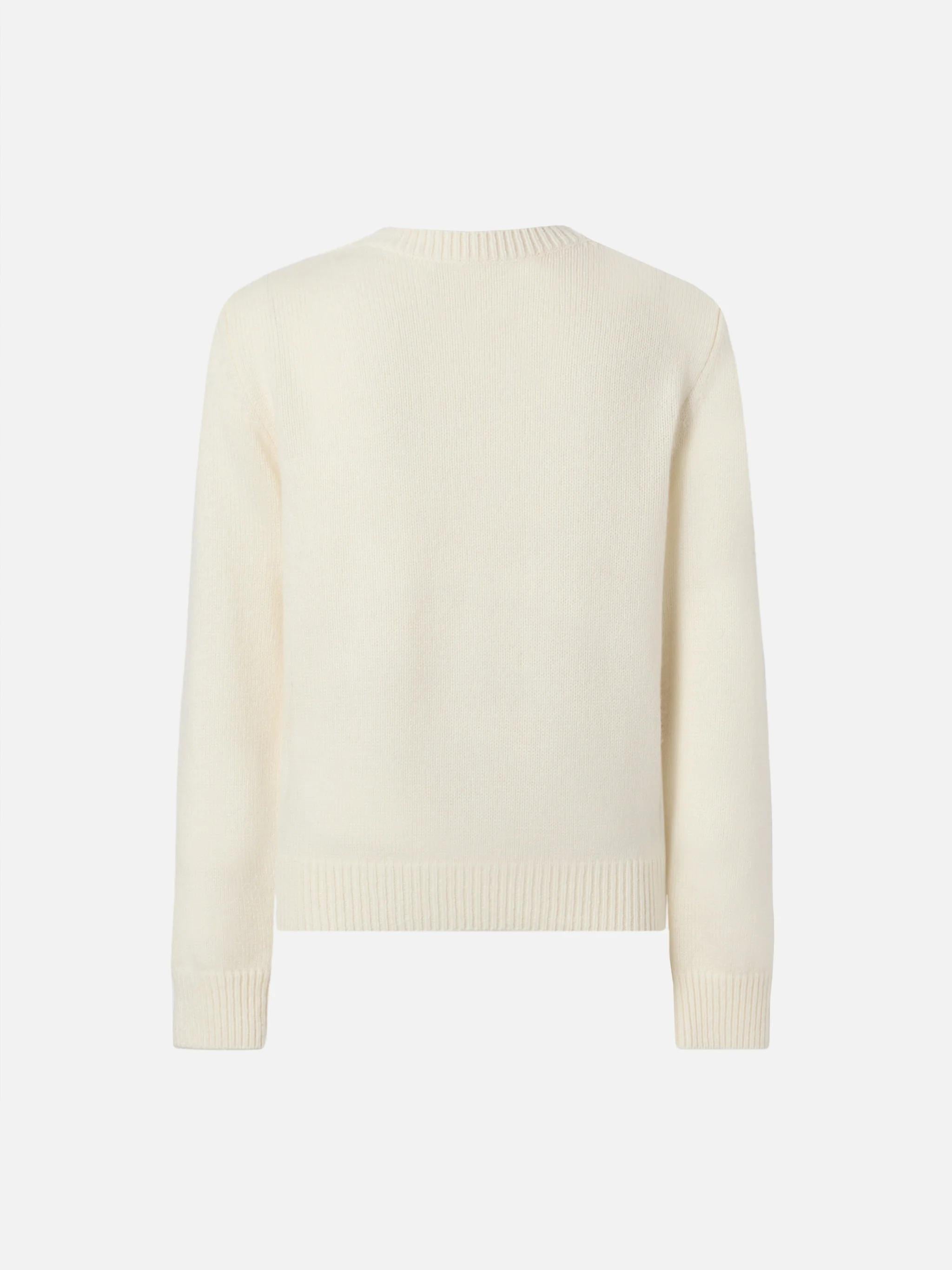 Maglione Princess in misto cashmere con stampa orsetto e ricamo PRC0015 01762I MC2 SAINT BARTH 