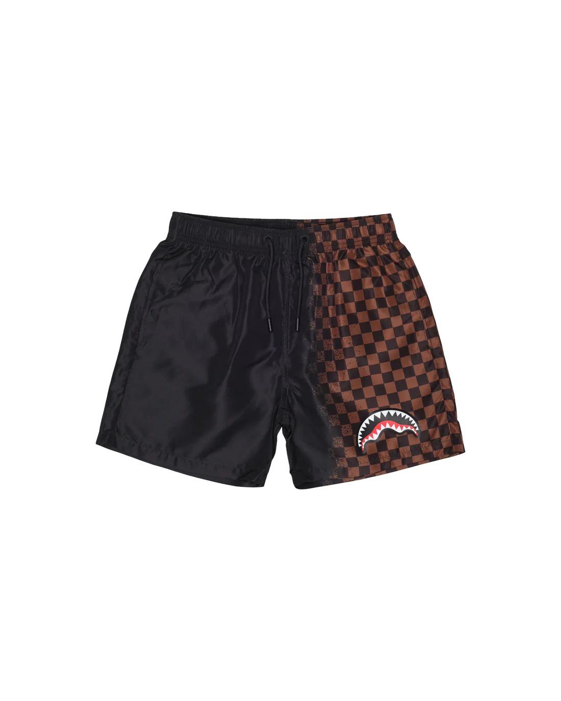 SPRAY SHARK IN PARIS BROWN SWIM TRUNKS BLK SPY1469 BLACK SPRAYGROUND 
