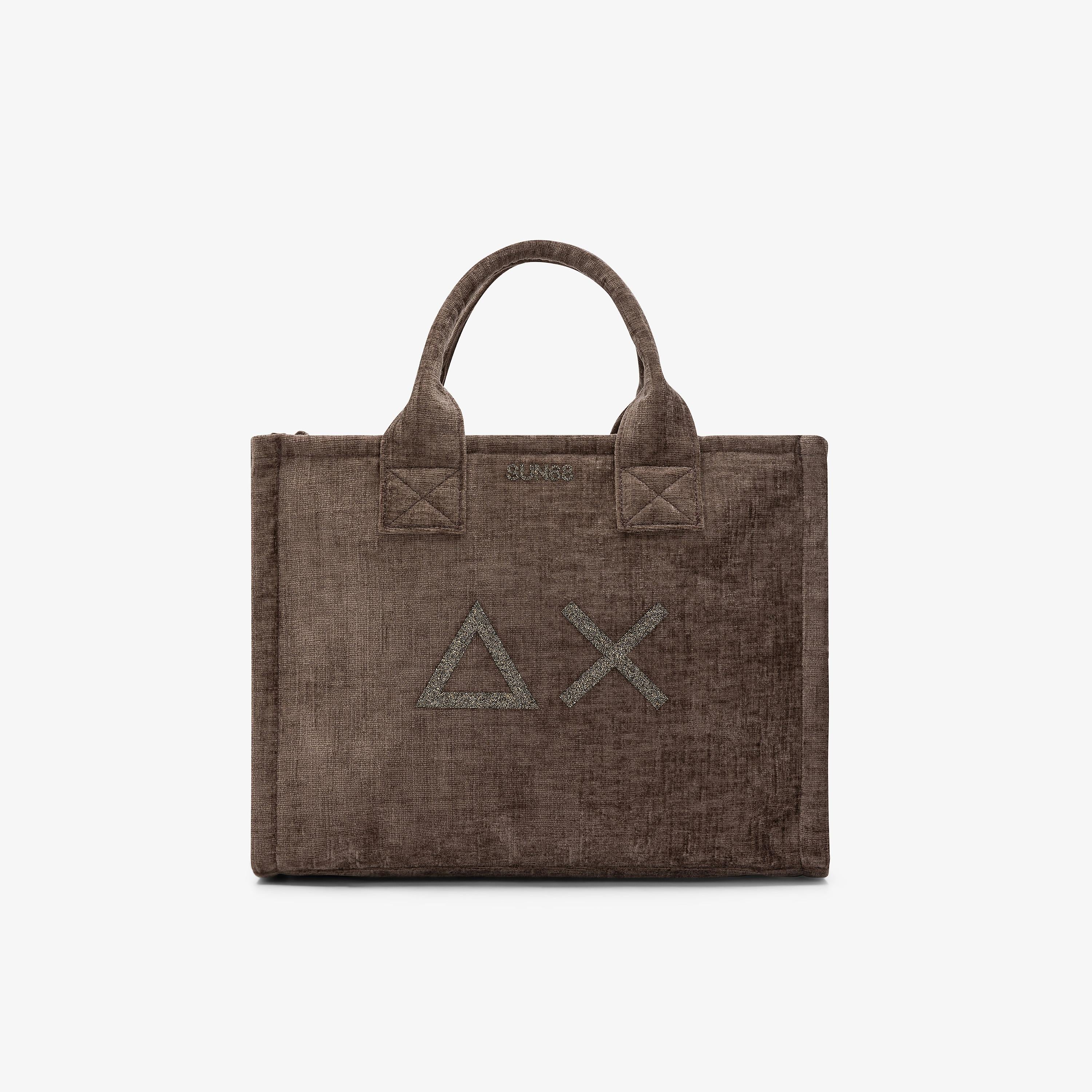 Shopping bag midi Cali in velluto fango X45203 52 SUN 68 