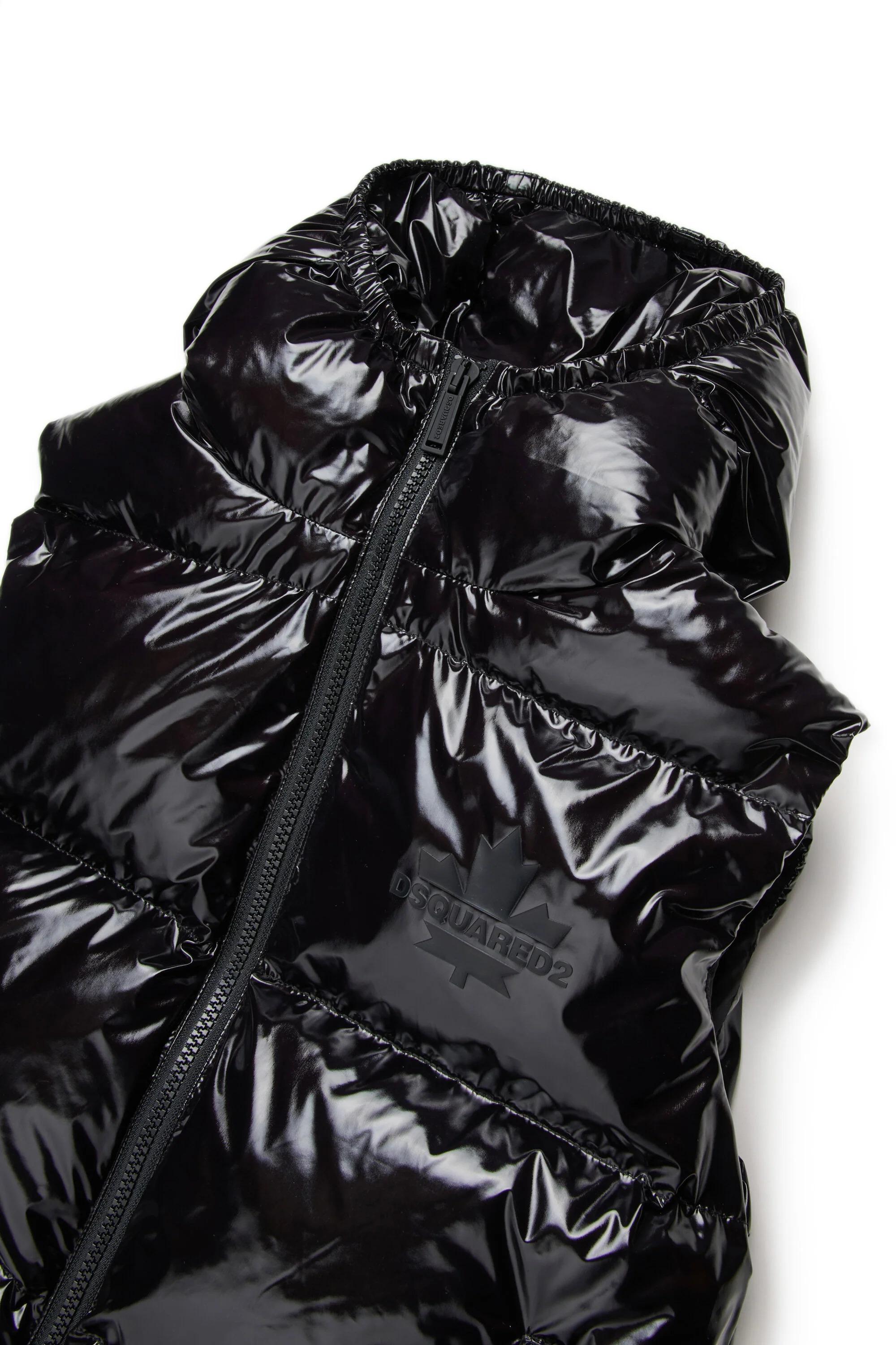 Smanicato imbottito lucido con logo Maple Leaf nero DQ3043-D0ADY DQ900 DSQUARED KID 