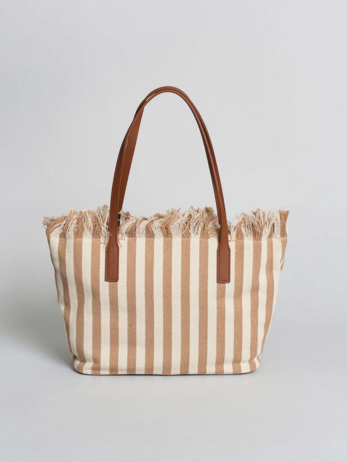 MC2 SAINT BARTH Borsa Donna CITY BAG MID FRINGE 01763L HB STRIPES 19 EMB CBMF001 01763L MC2 SAINT BARTH 