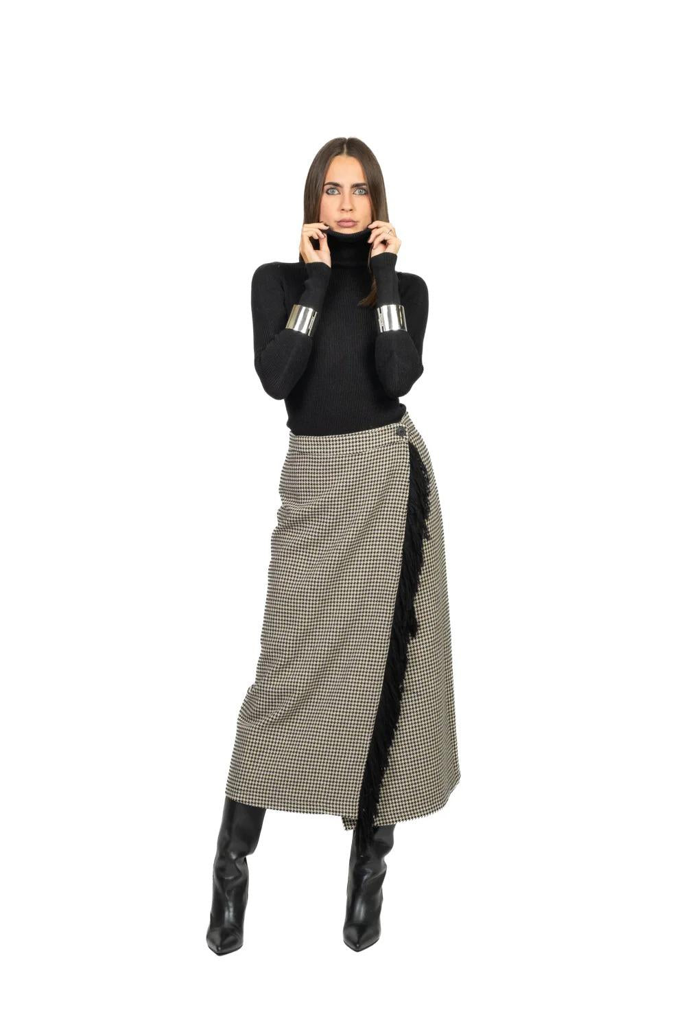 Vicolo - Maglia costine collo alto Art. 77314F nera 77314F NERO VICOLO 