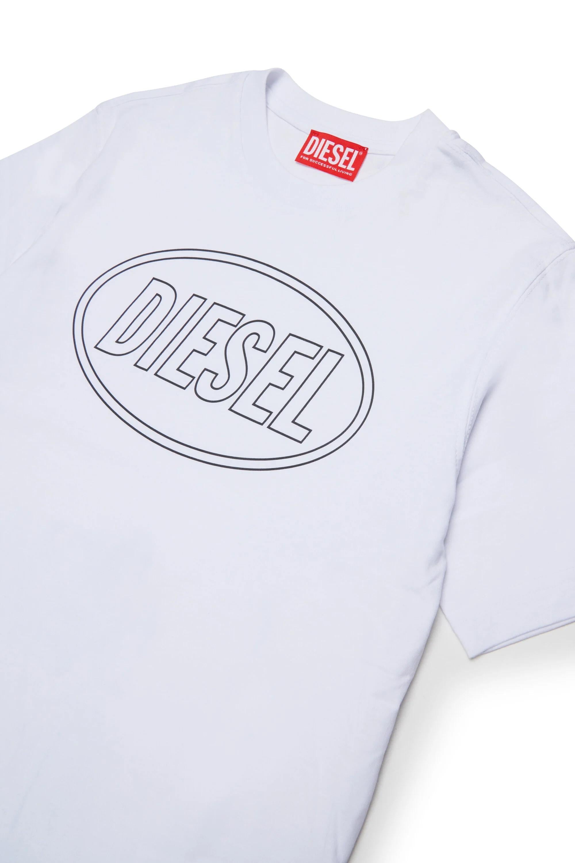 DIESEL T-shirt con logot circle over bianca J02582-DGRAI K100 DIESEL 