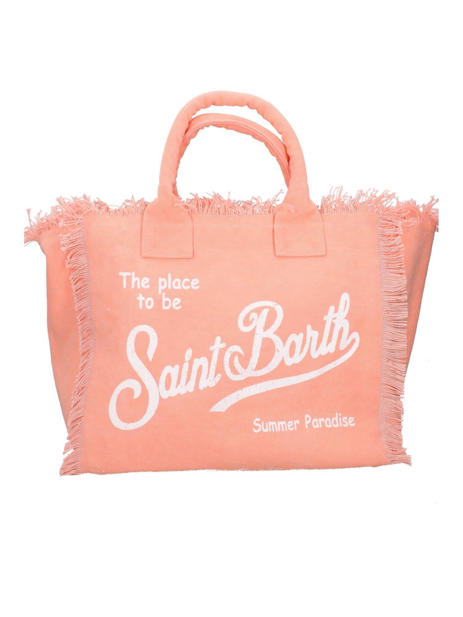 Borsa a spalla Vanity in canvas di cotone Pesca VANI001 00425L MC2 SAINT BARTH 