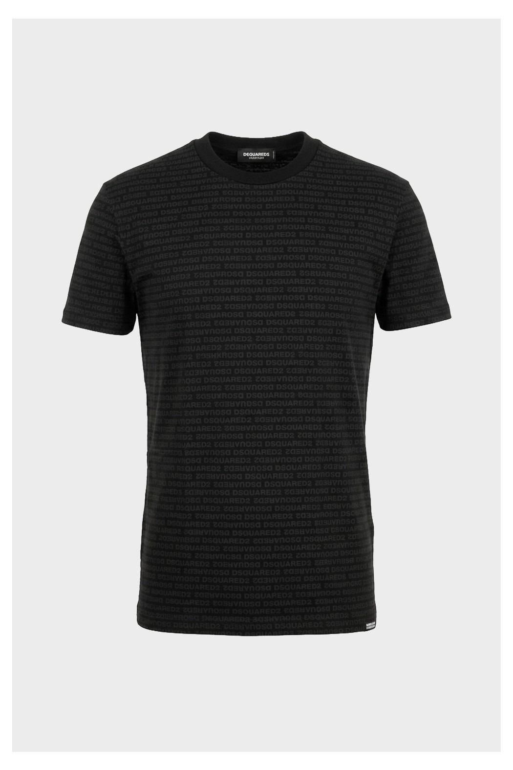 Dsquared2 T-shirt logo all over nera D9M206200 010 DSQUARED 