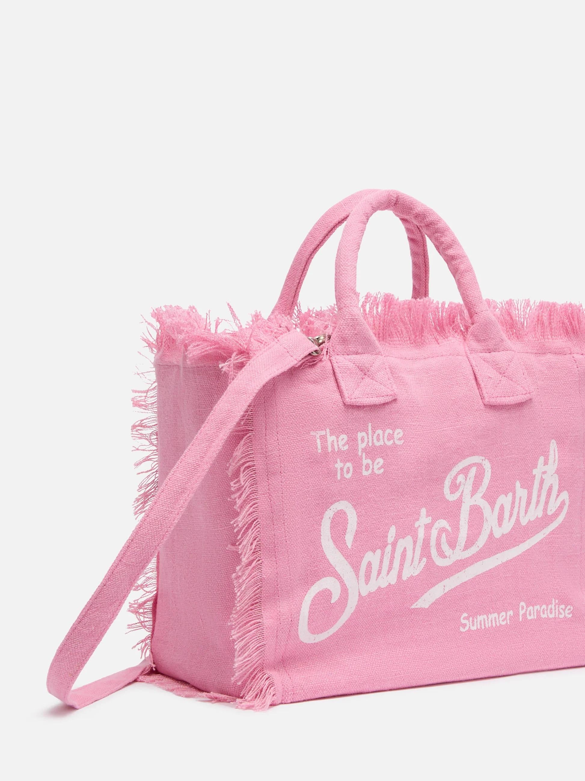 Borsa Colette in lino rosa tinta unita COL0018 00142L MC2 SAINT BARTH 