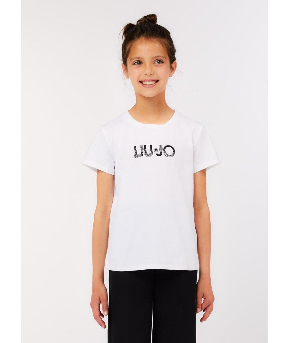 LIU-JO T-shirt con logo e strass BIANCA GA6033JS003 10601 LIU-JO 