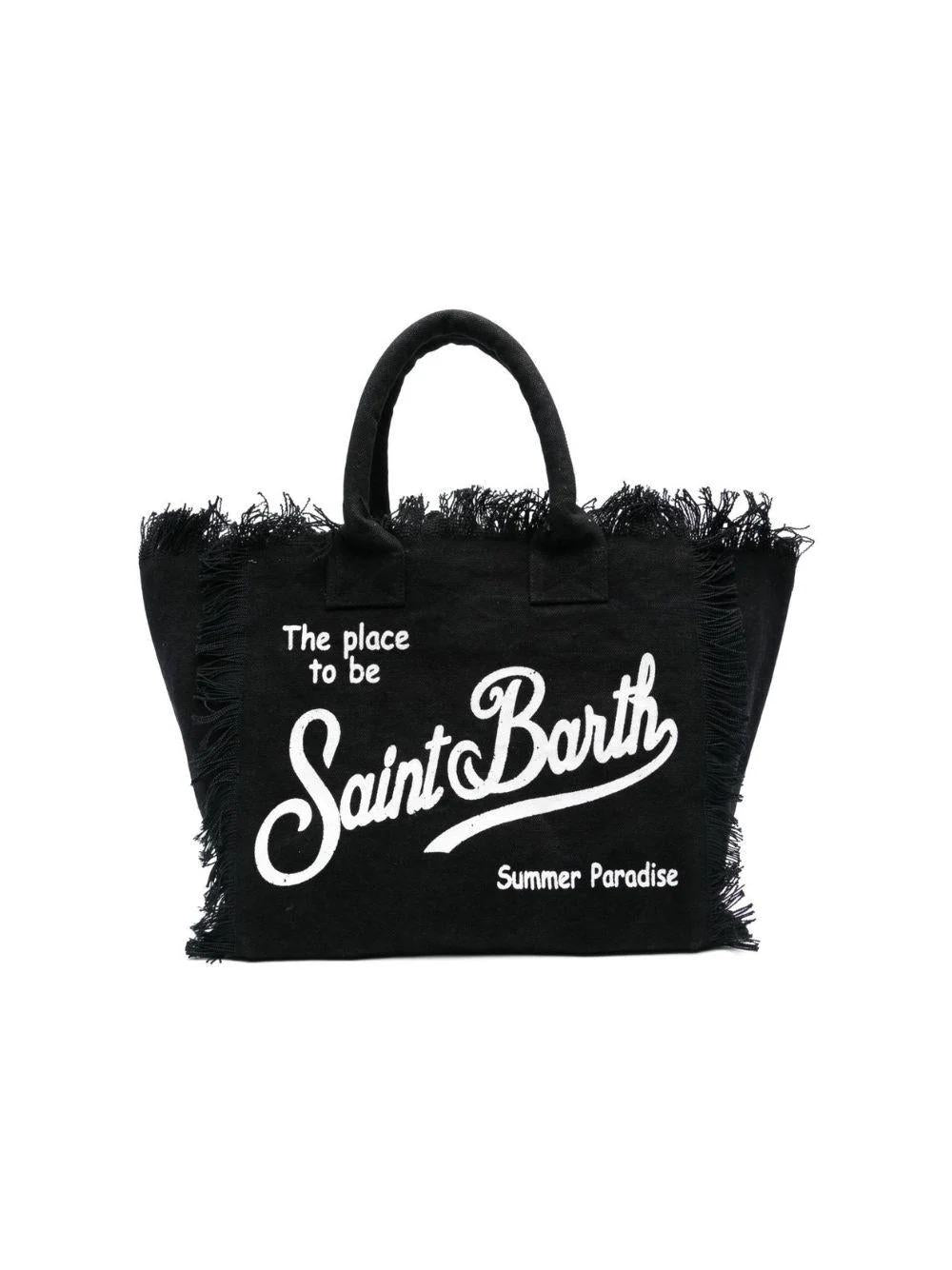 Borsa Vanity MC2 Saint Barth nera con stampa del logo sul davanti VANI001 00208L MC2 SAINT BARTH 