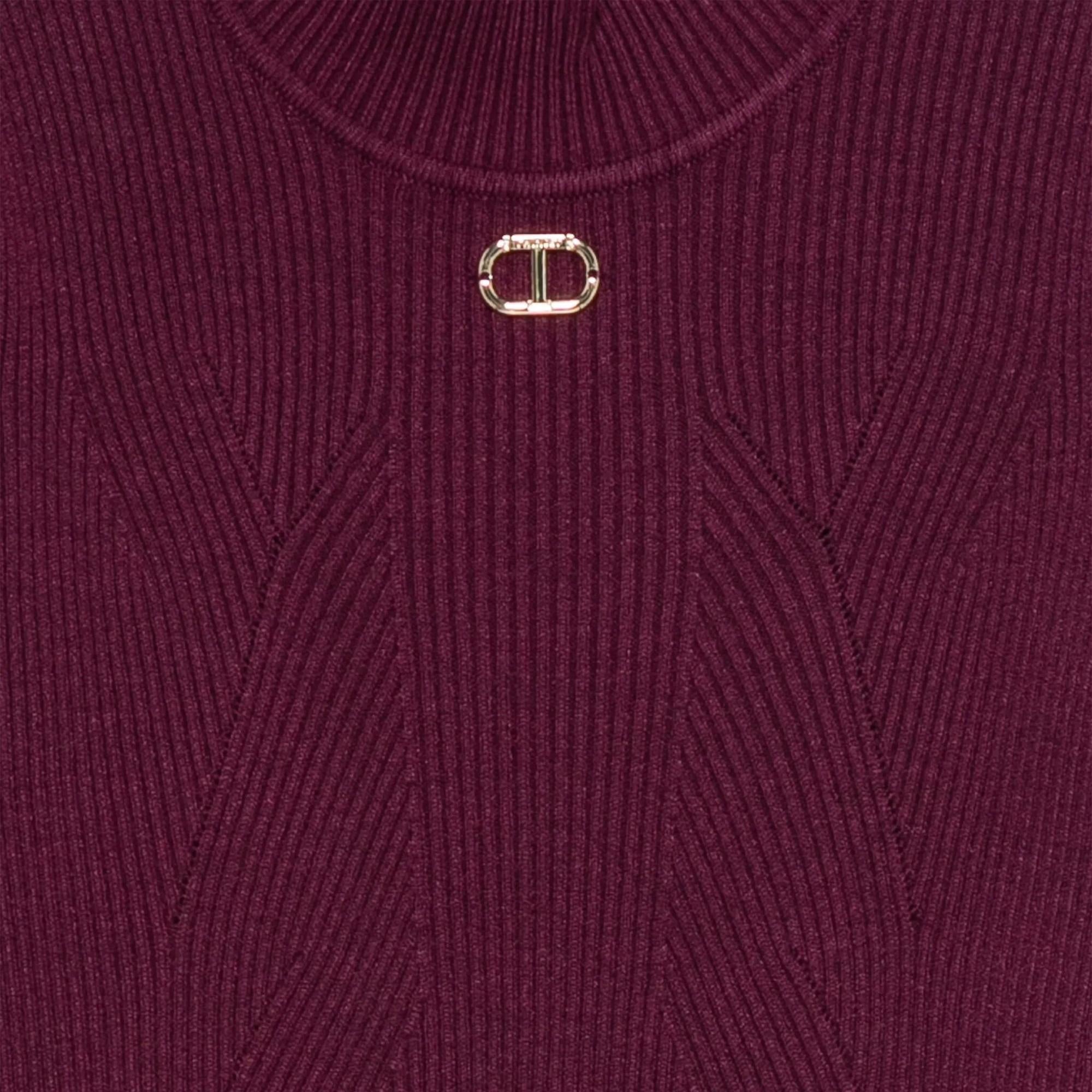 Maglia lupetto baby con giochi di coste Burgundy 252GB3012 04218 TWINSET 