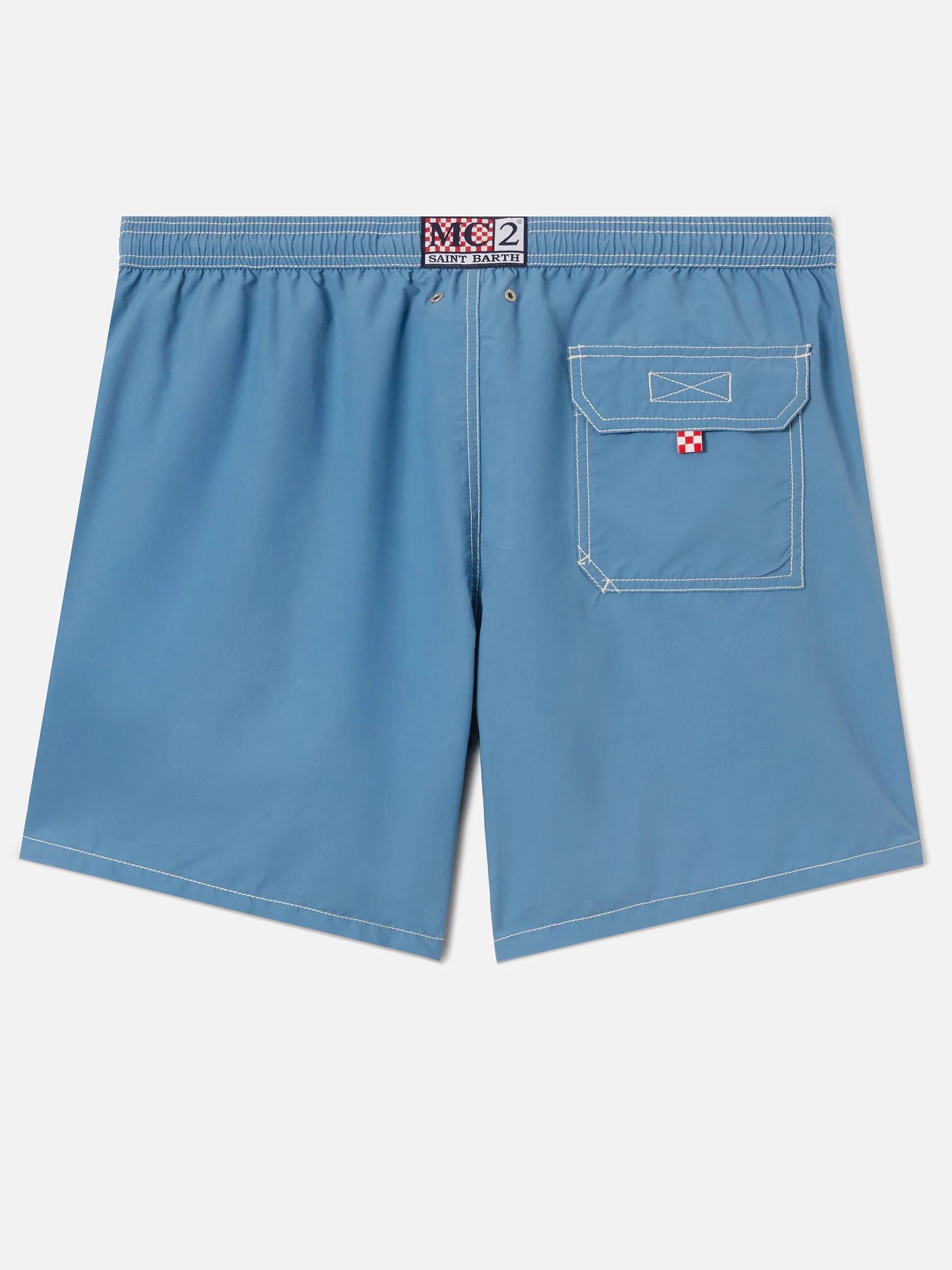 Costume mare Patmos azzurro polvere tinta unita PATM001 00084L MC2 SAINT BARTH 