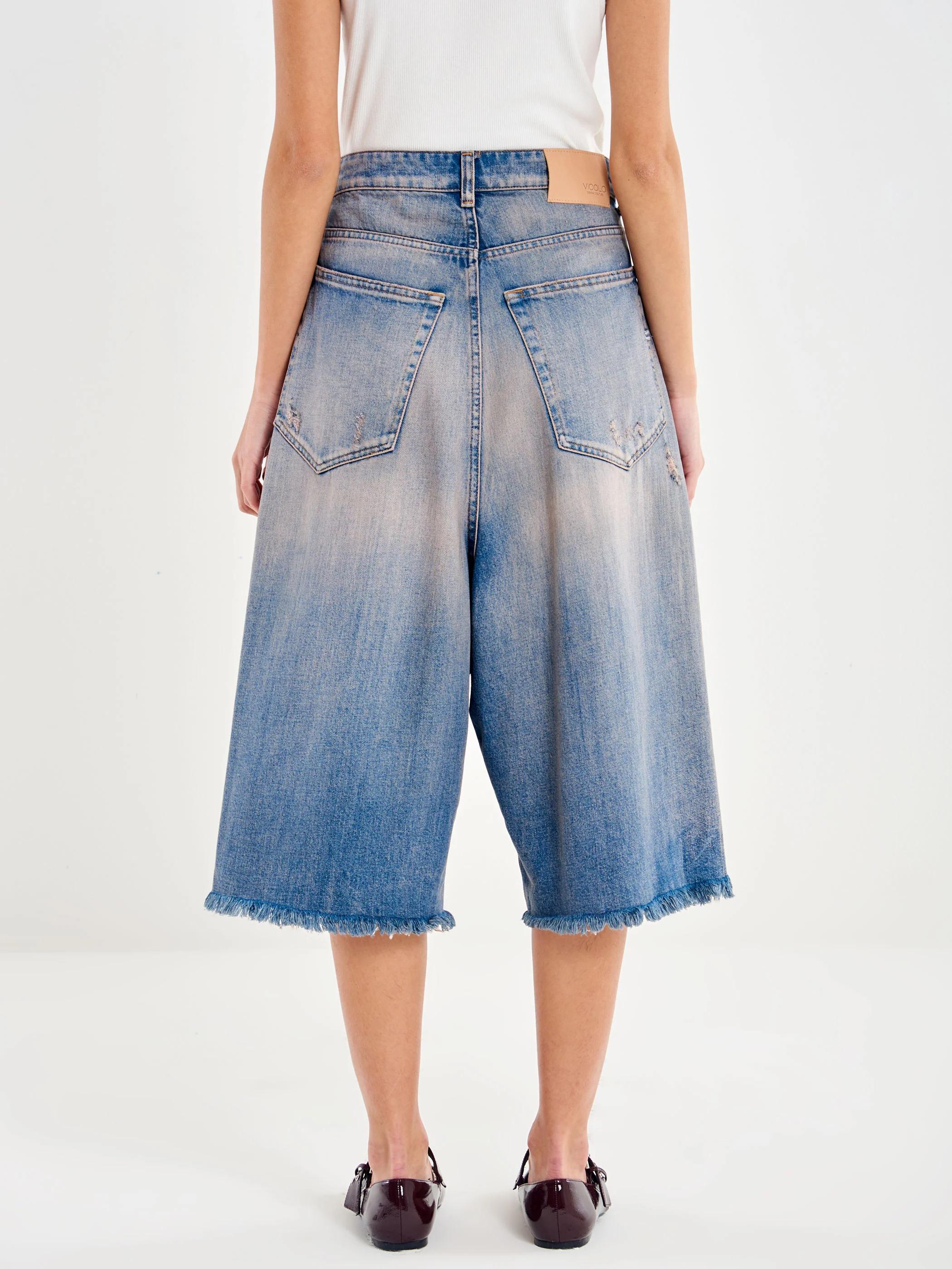 Bermuda in Denim Carola Lavaggio rosa DAB5082 DENIM BLU VICOLO 