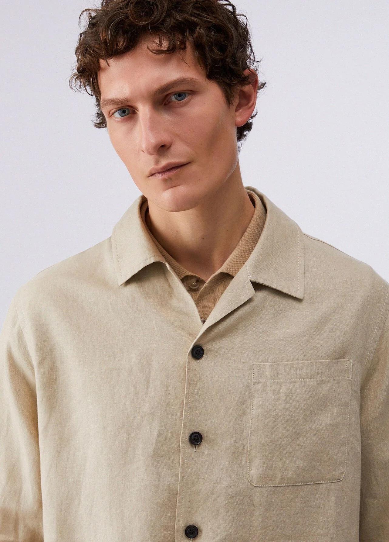 Camicia Liu Jo in lino uomo white pepper QA6191T4346 51307 LIU-JO 