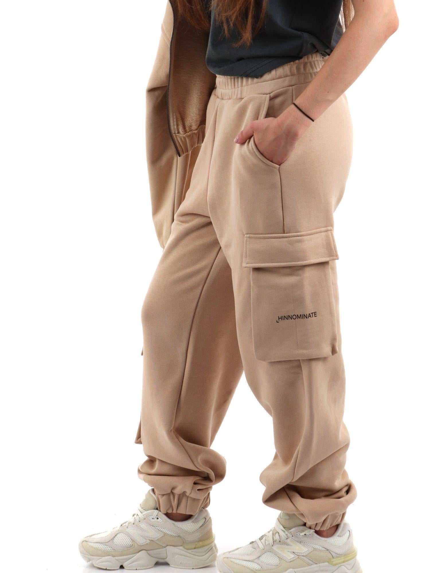 Pantalone hinnominate con elastico al fondo e tasconi laterali beige HMABW01952-TMTF0012 BE11 HINNOMINATE 