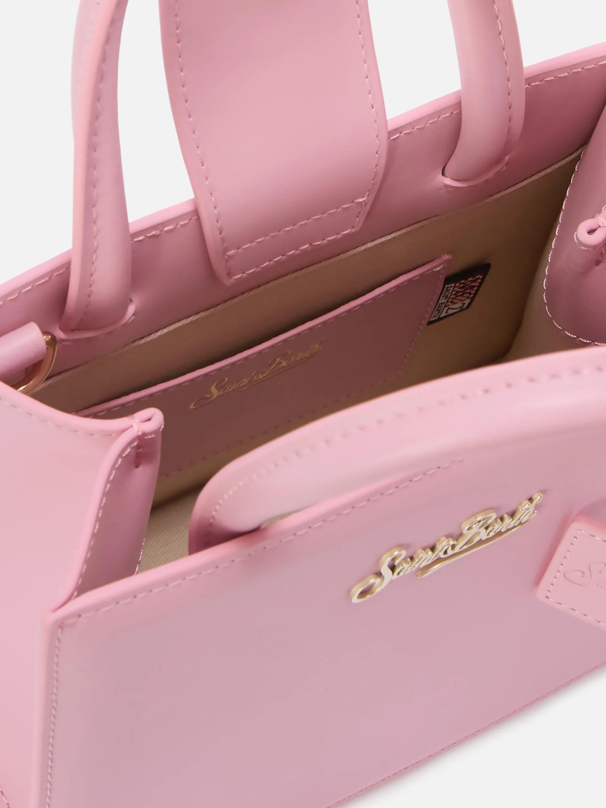 Borsa Shop mini strutturata in pelle liscia rosa con targhetta metallica SHBM0002 00011L MC2 SAINT BARTH 