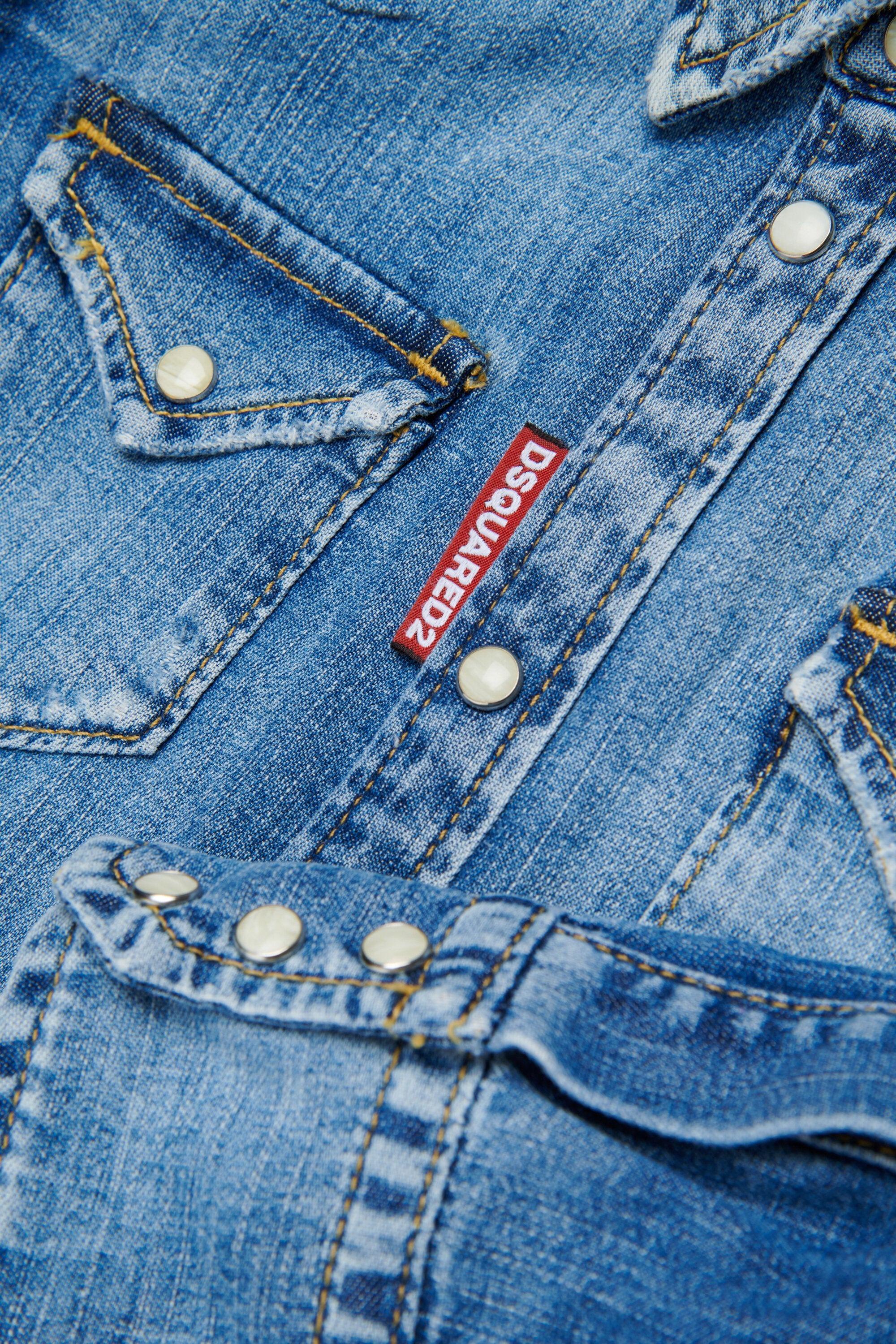 DSQUARED2<BR/>Camicia in denim con logo blu denim DQ2887-D0AFP DQ01 DSQUARED KID 