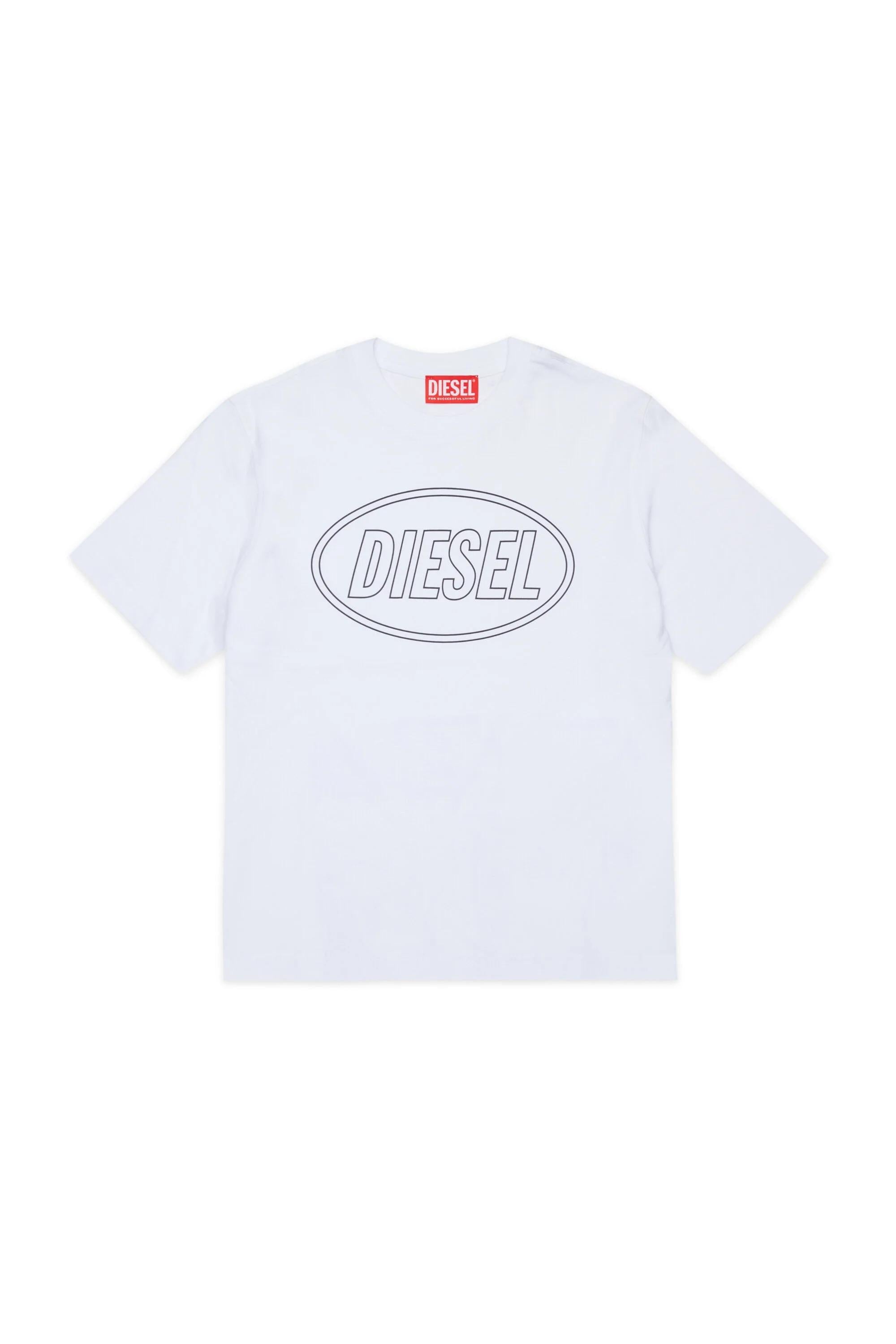 DIESEL T-shirt con logot circle over bianca J02582-DGRAI K100 DIESEL 