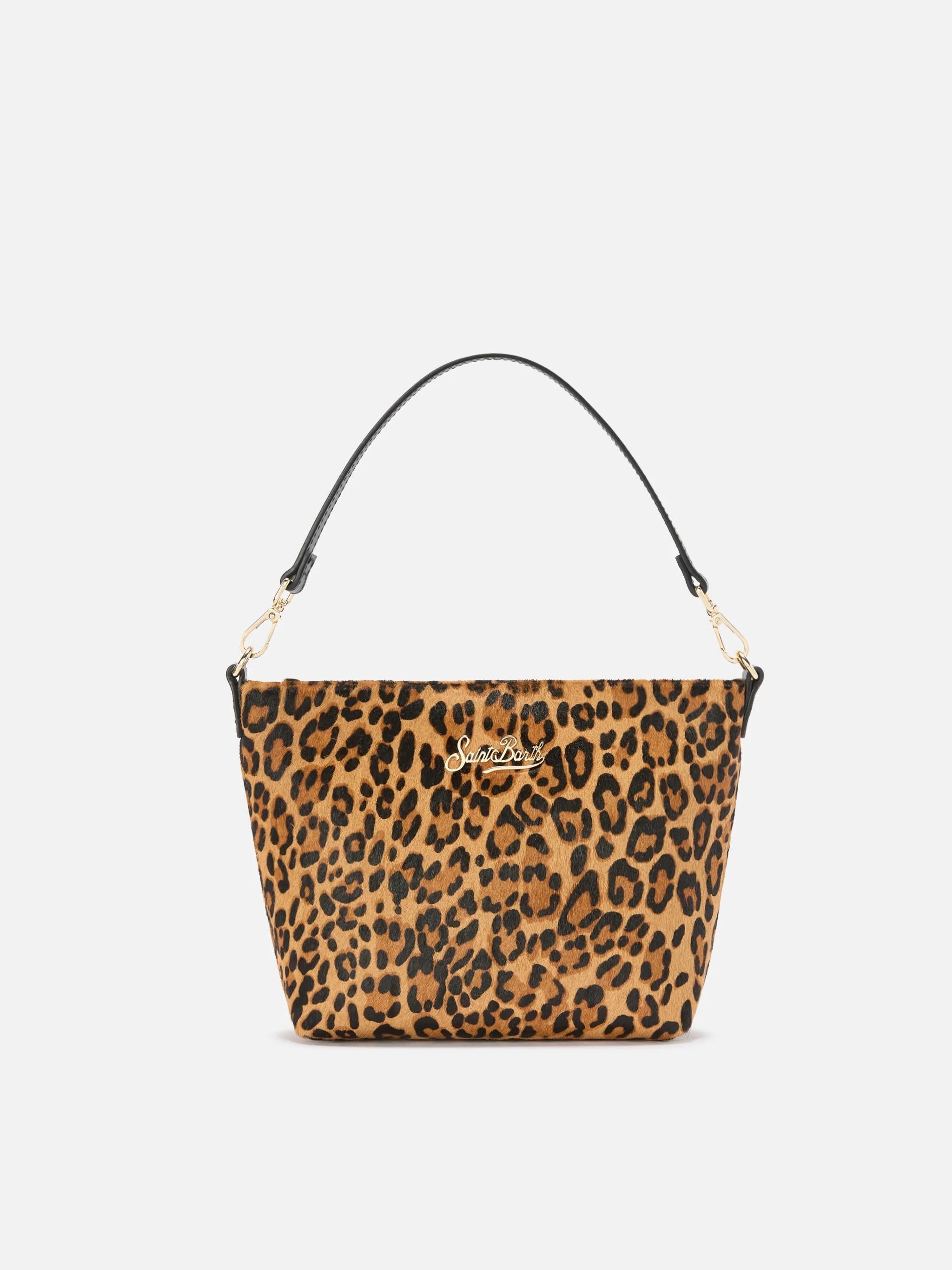 Borsa a spalla Aline Bag in pelle spazzolata e cavallino leopardato ALI0034 00501I MC2 SAINT BARTH 