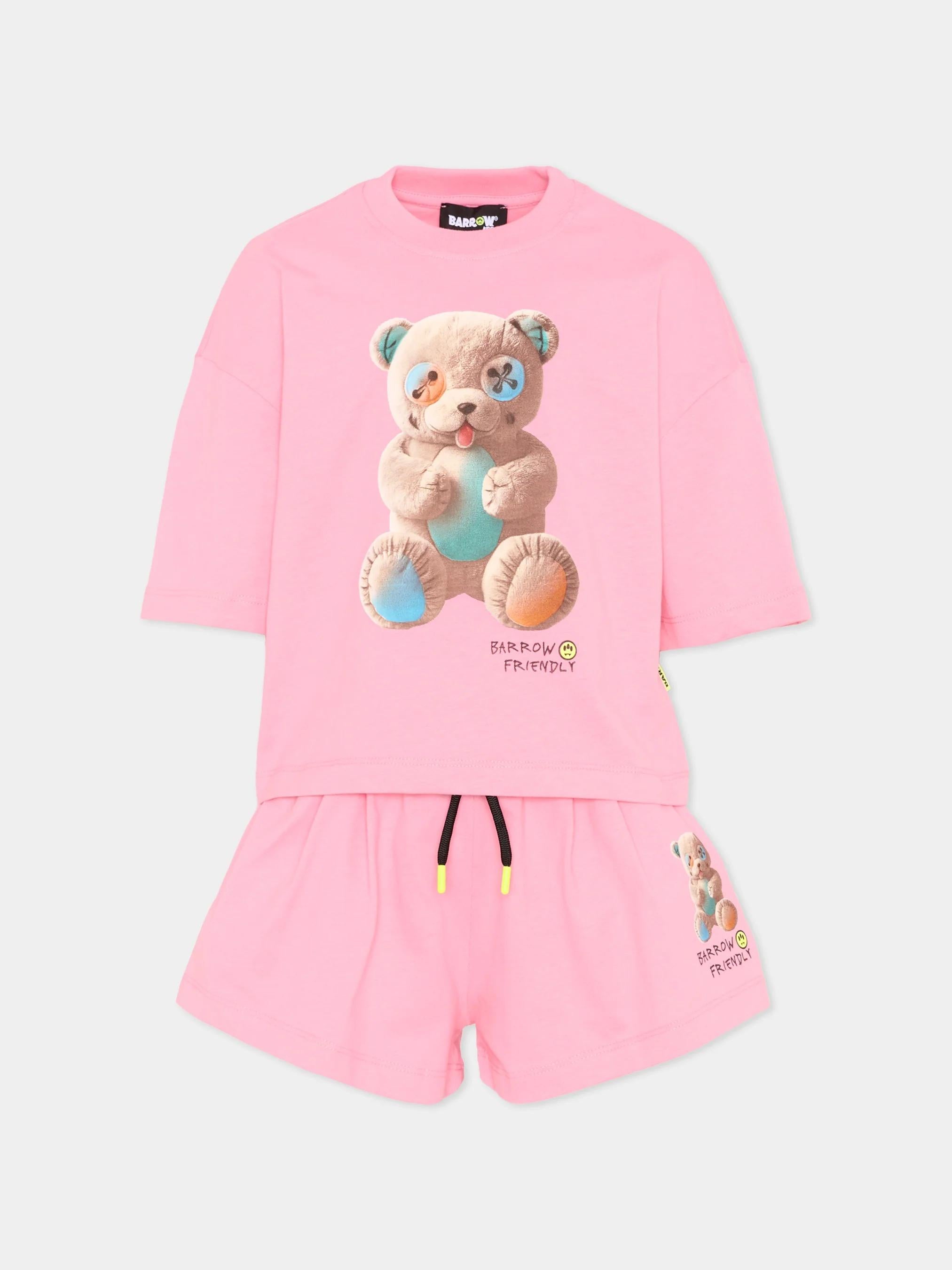 Barrow<BR/>Completo sportivo rosa per bambina con orsetto S6BKJGTR033 BW311 BARROW 