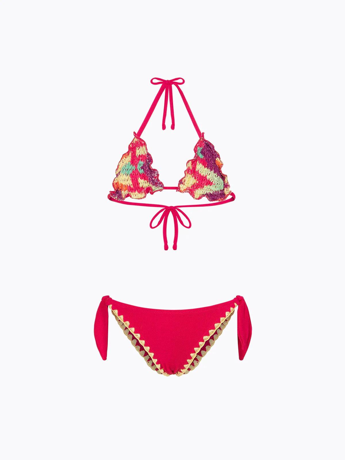 Bikini Bambina F**K Triangolo con Slip Regolabile Fantasia SG0210-X13 FJ26-SG0210 X13 F**K 