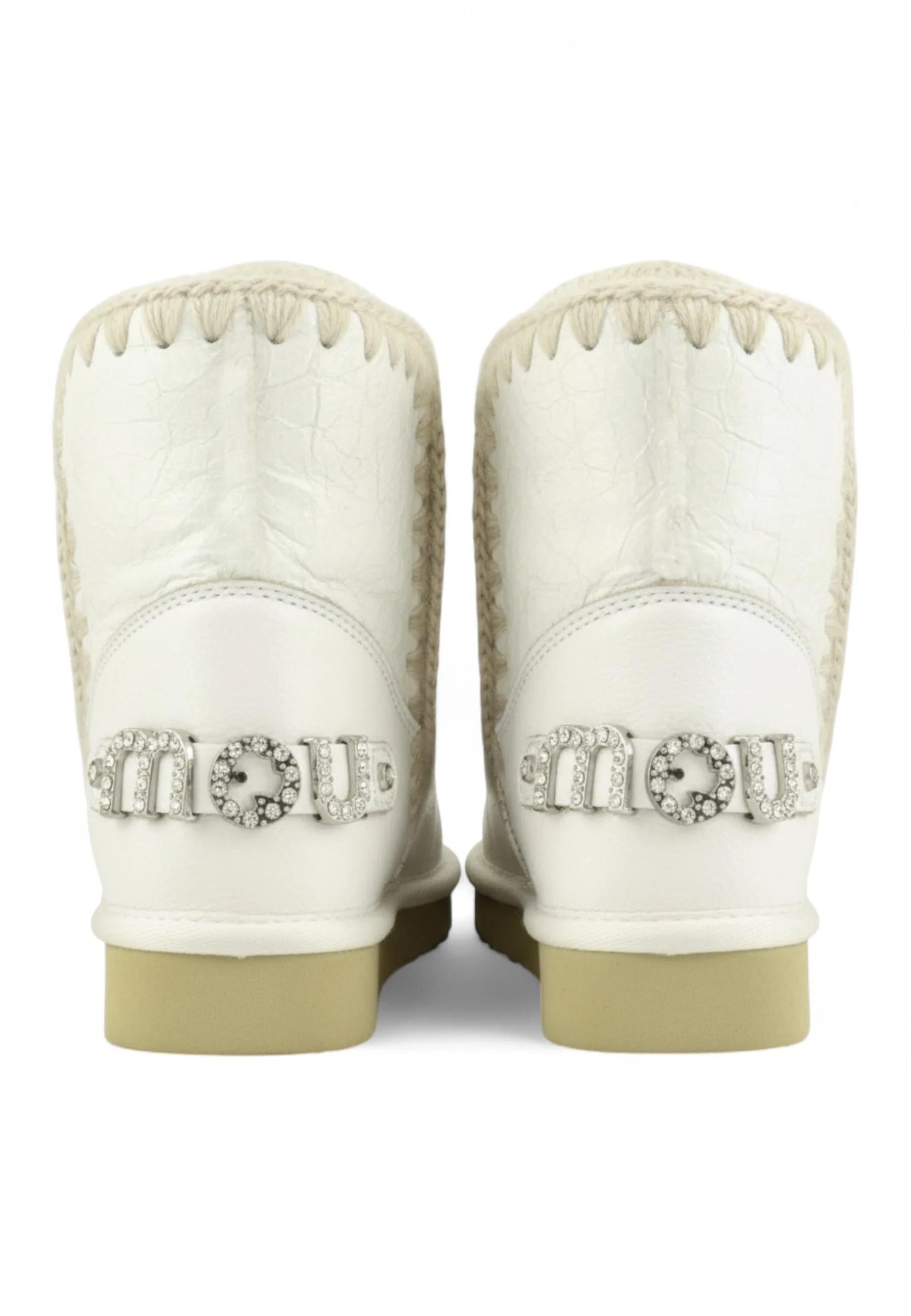 Mou eskimo 18 rhinestones logo - wxwhi waxi white F25-MUFW101036C WXWHI MOu 