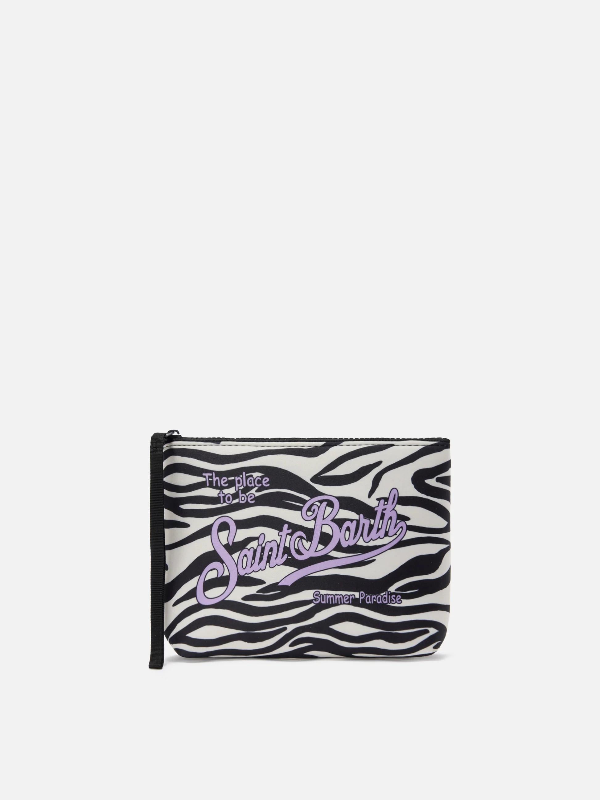 Pochette Aline in scuba con stampa zebrata ALIN001 03322L MC2 SAINT BARTH 