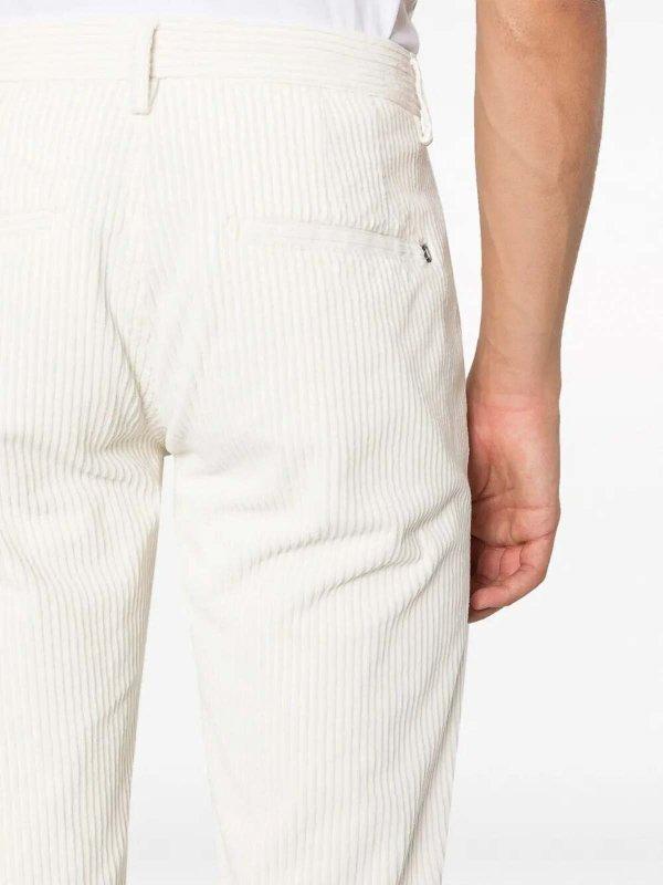 Dondup Pantaloni Gaubert relax regular in velluto a coste bianco UP576-VS0031U-A27 017 DONDUP 
